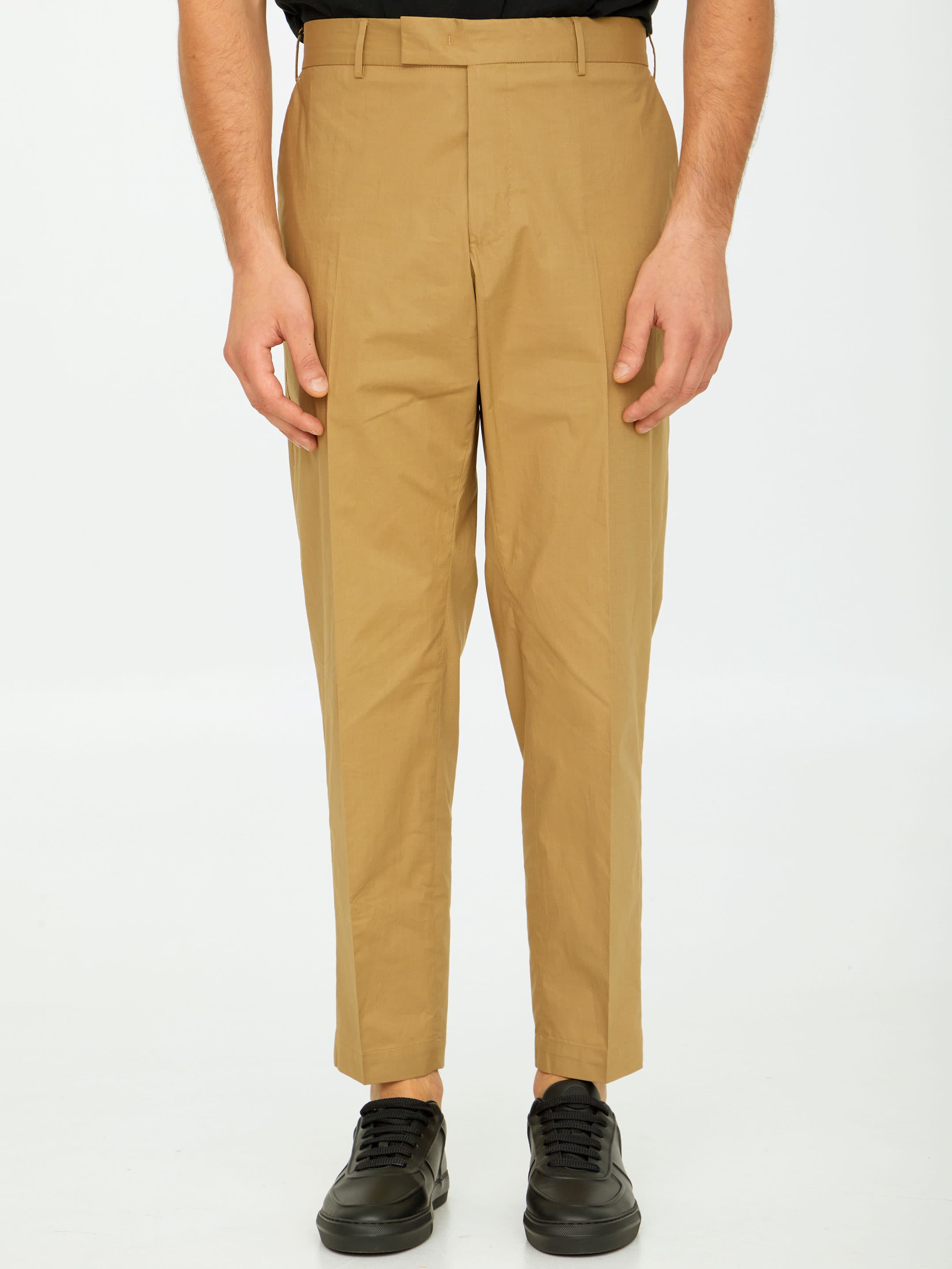 Pt Torino Beige Cotton Trousers
