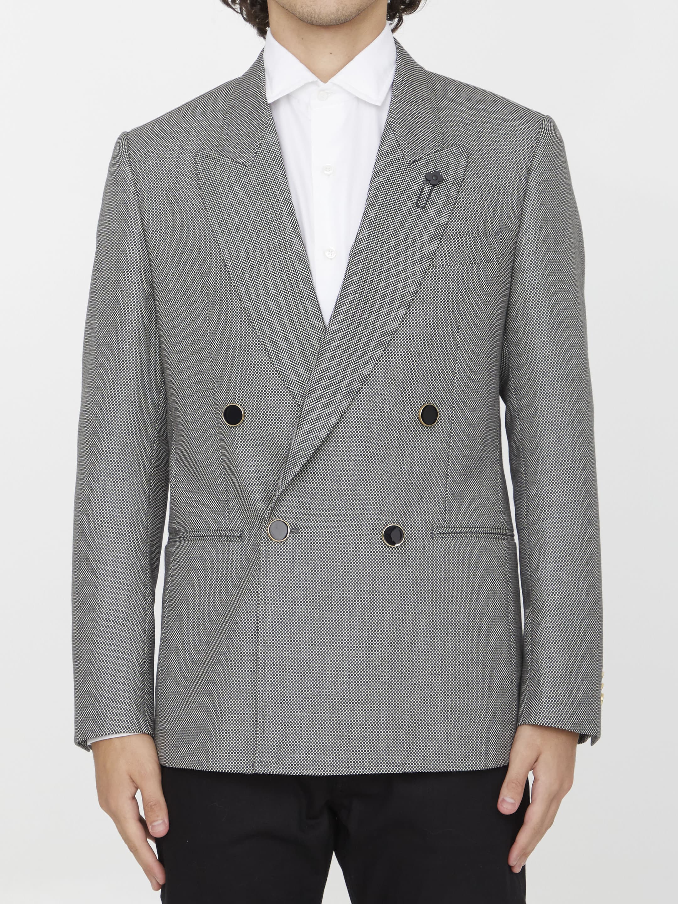 LARDINI Double-breasted Wool Jacket