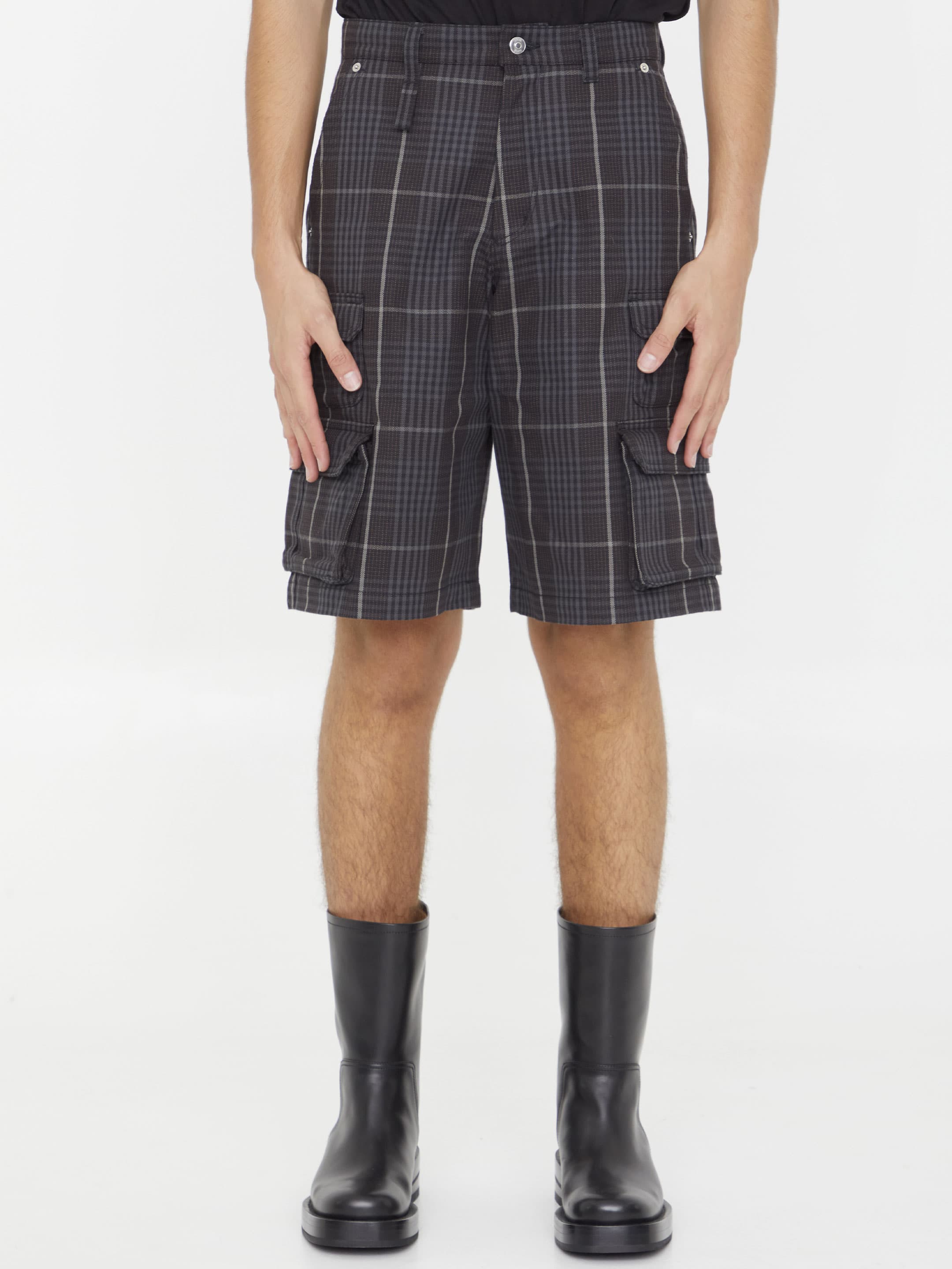 Dior HOMME Check Cotton Bermuda Shorts
