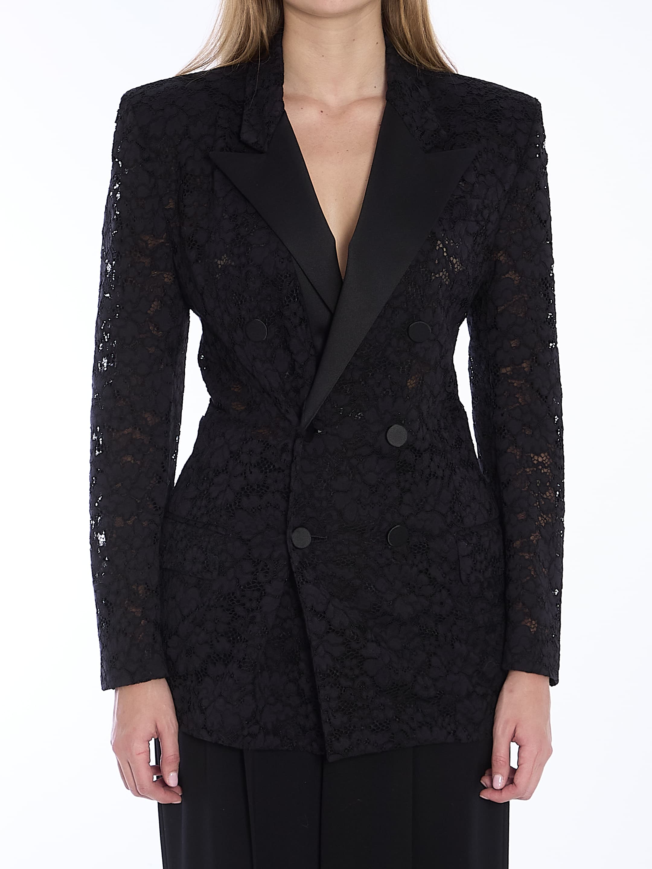 Saint Laurent Tuxedo Jacket in Guipure