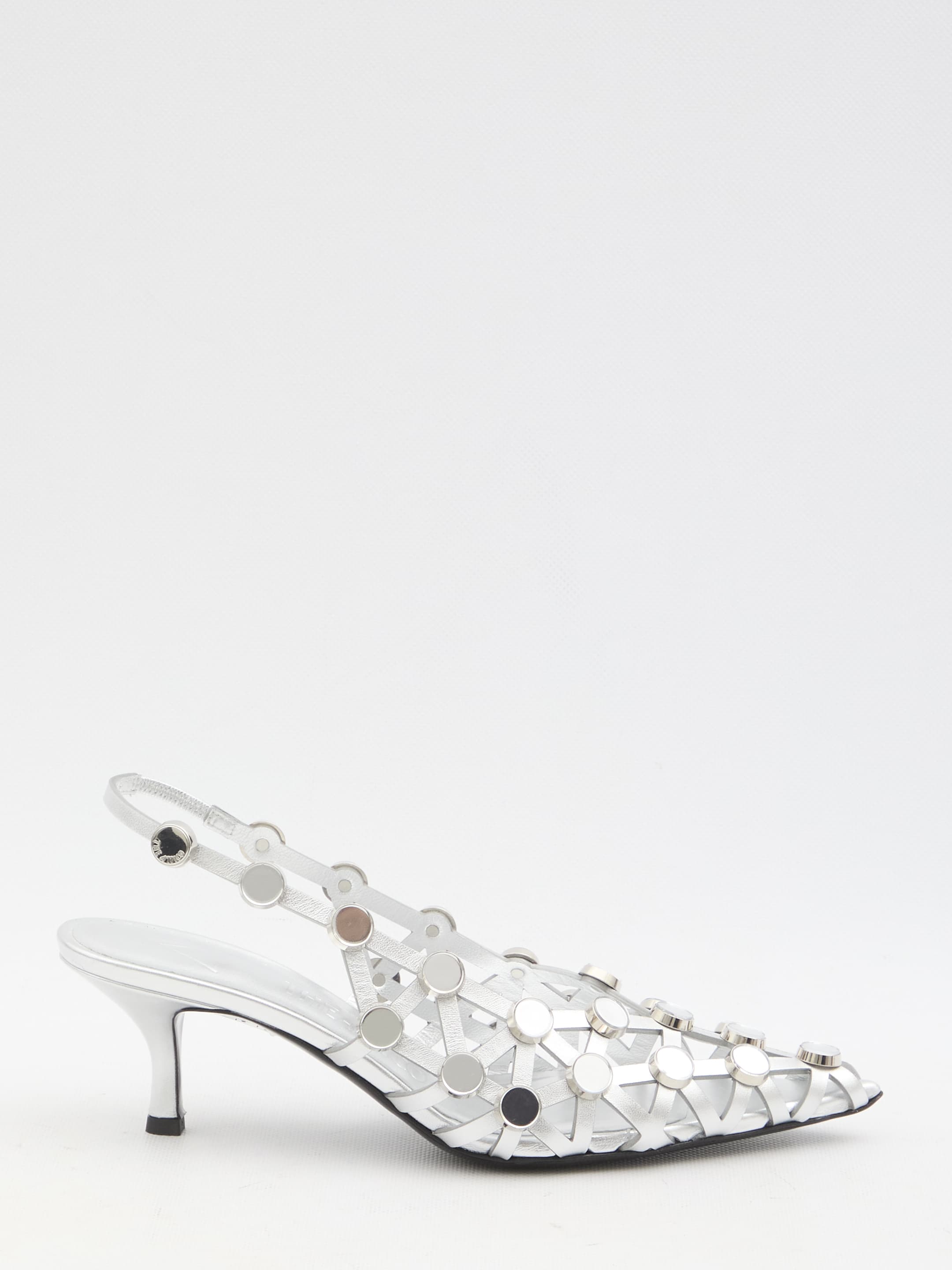 The Attico Grid Slingback Pumps