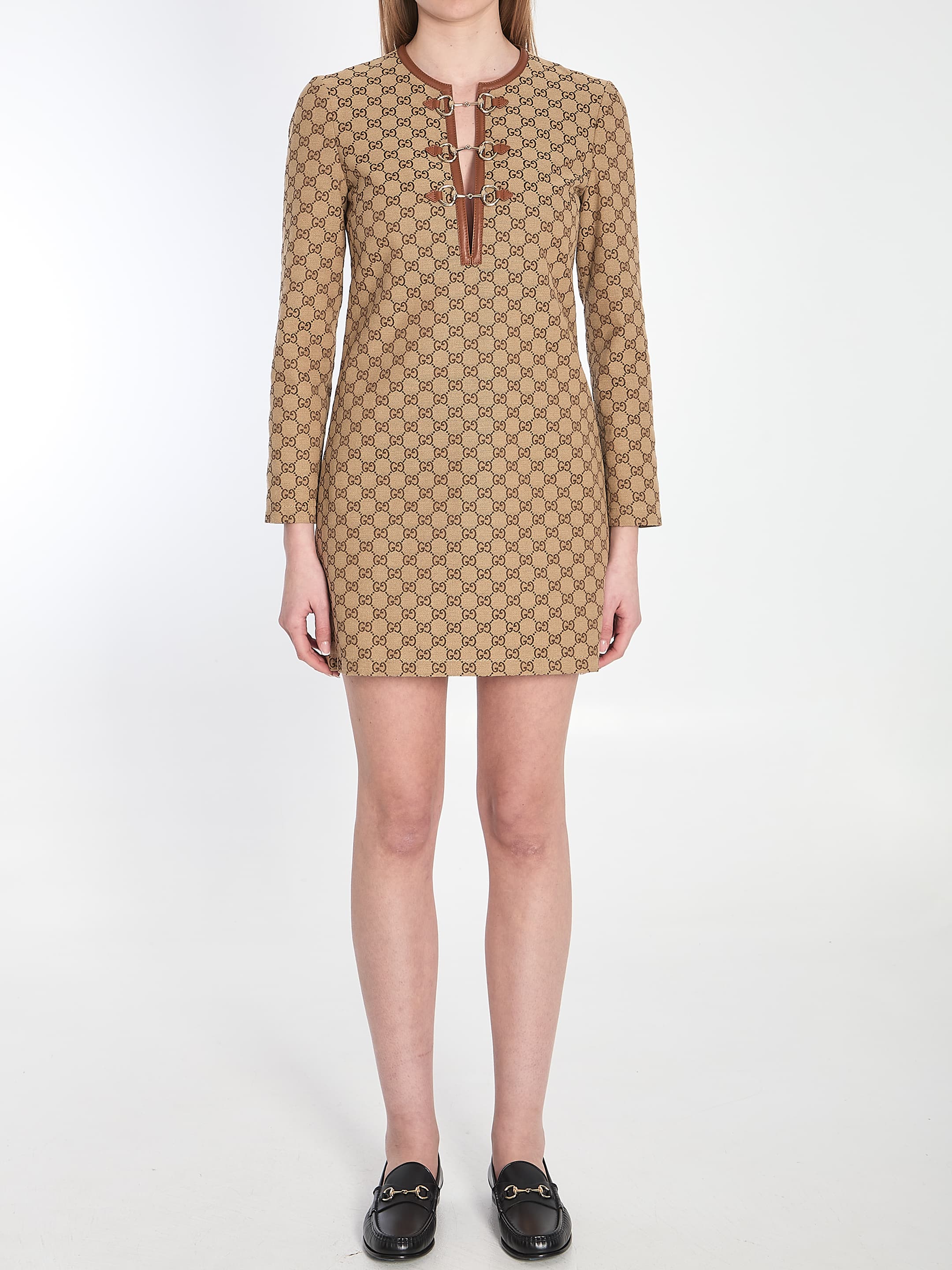 Gucci Gg Mini Dress with Horsebit