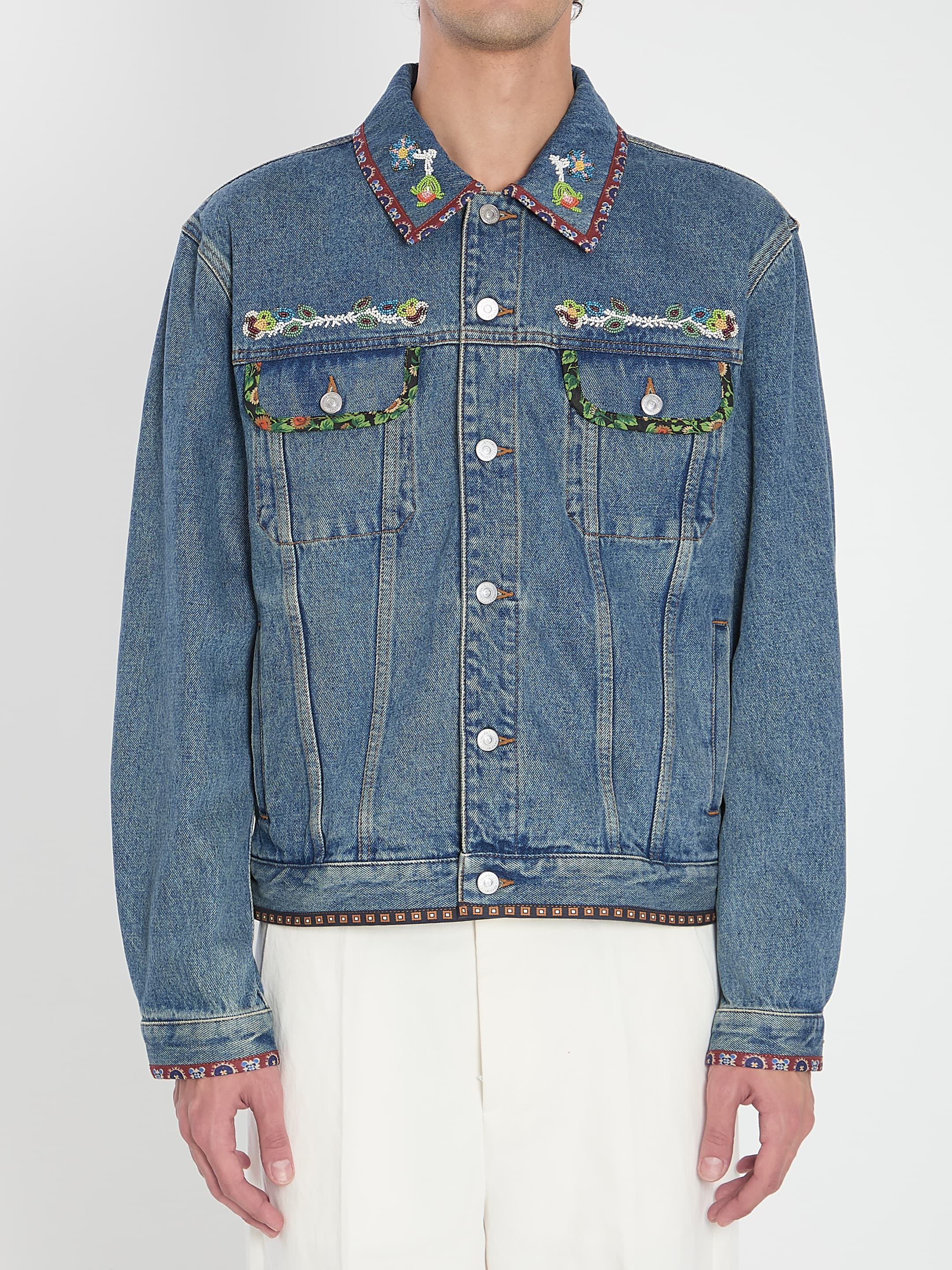 Valentino GARAVANI Bead-embroidered Denim Jacket