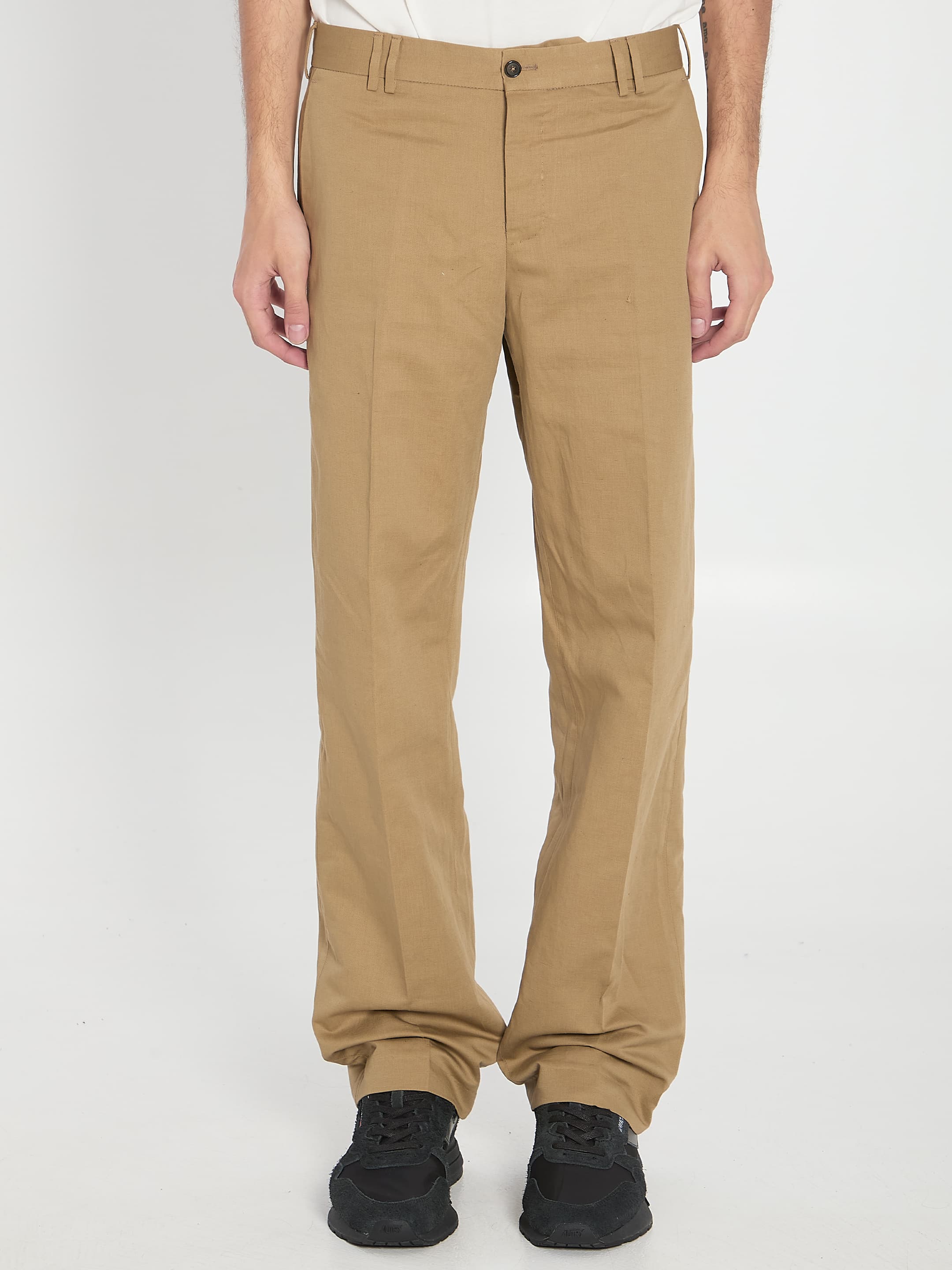 Pt Torino Cotton and Linen Trousers