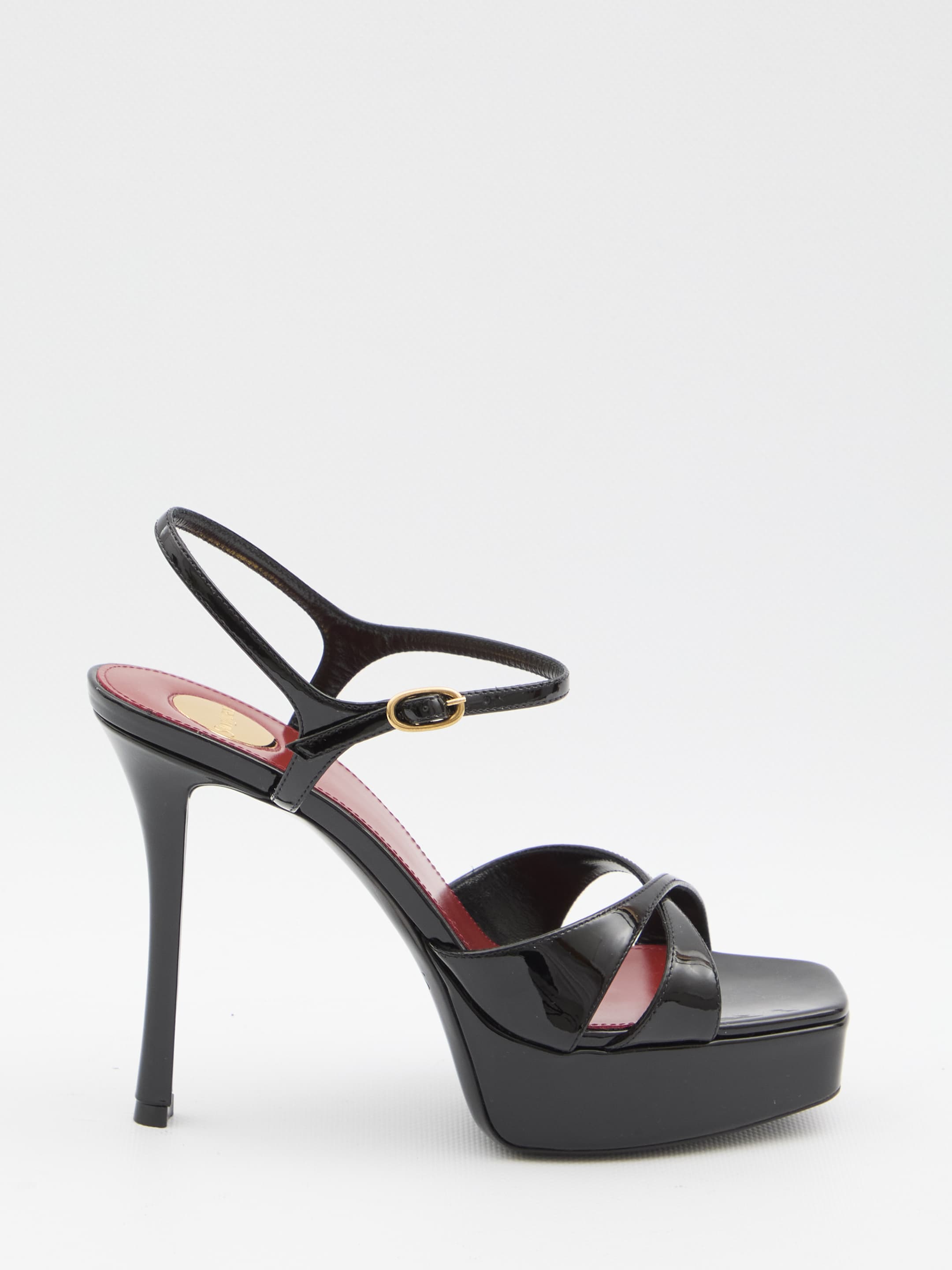 Saint Laurent Black Leather Sandals