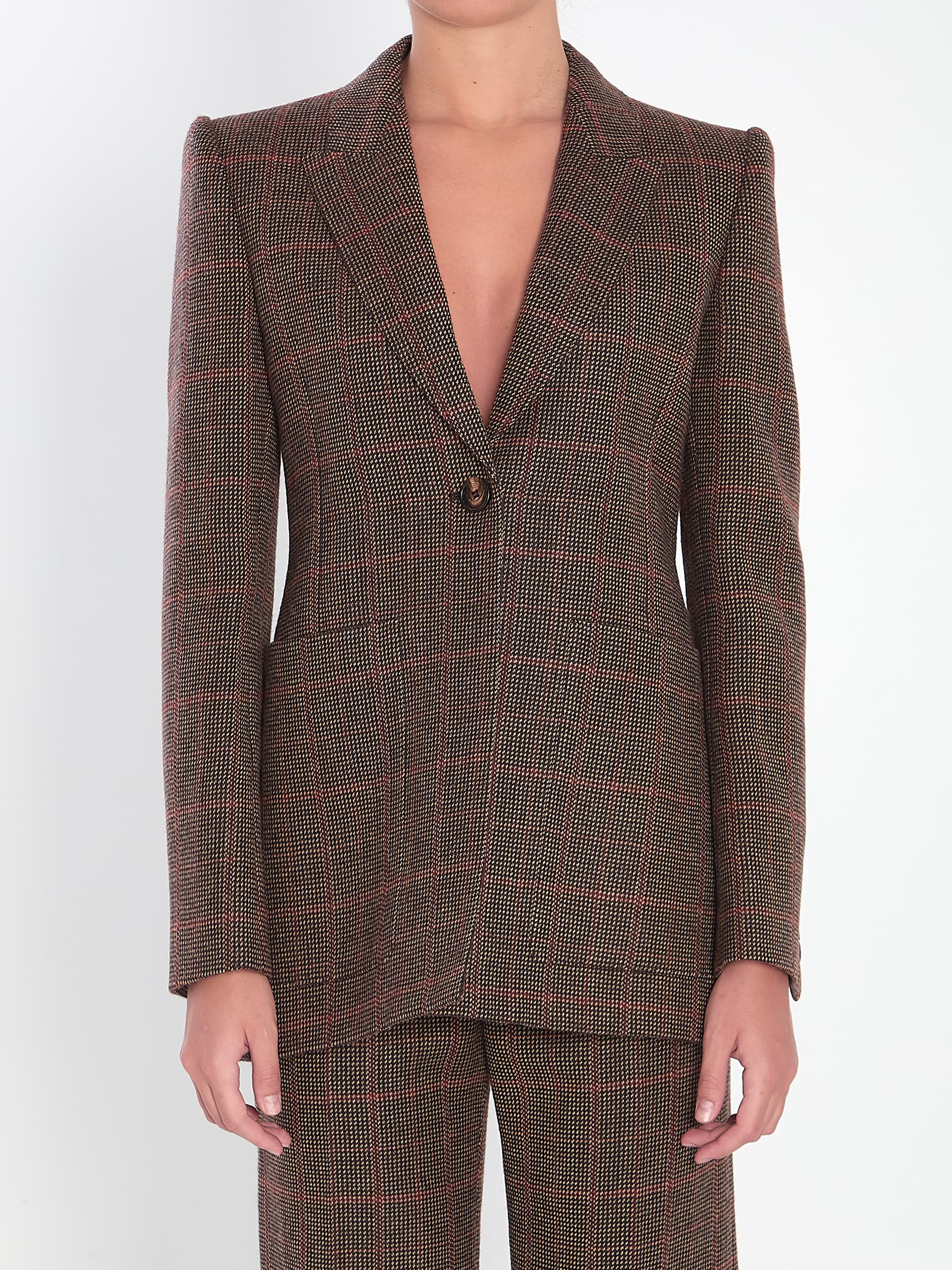 Chloé CHLOE Checked Wool Tailored Jacket