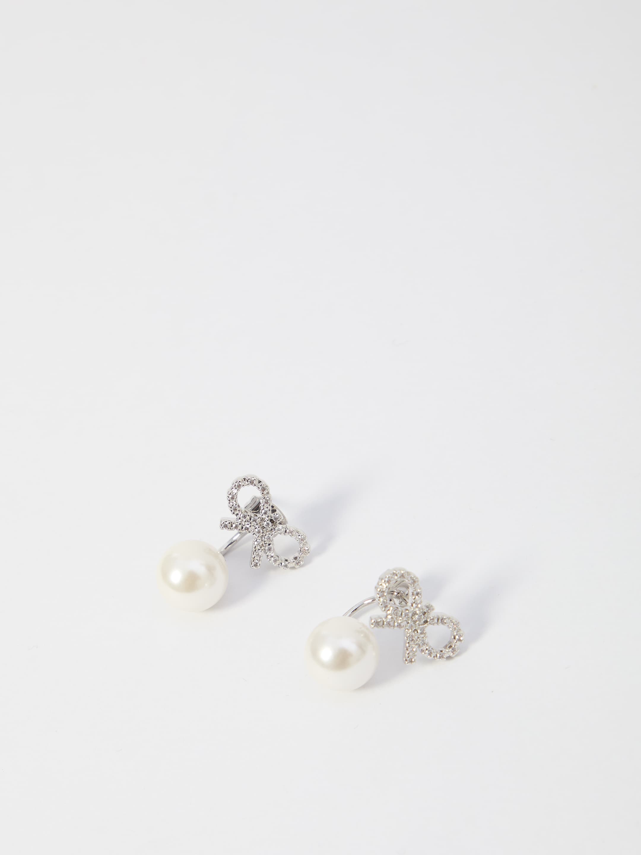 Self-Portrait SELF PORTRAIT Crystal Bow Pearl Earrings