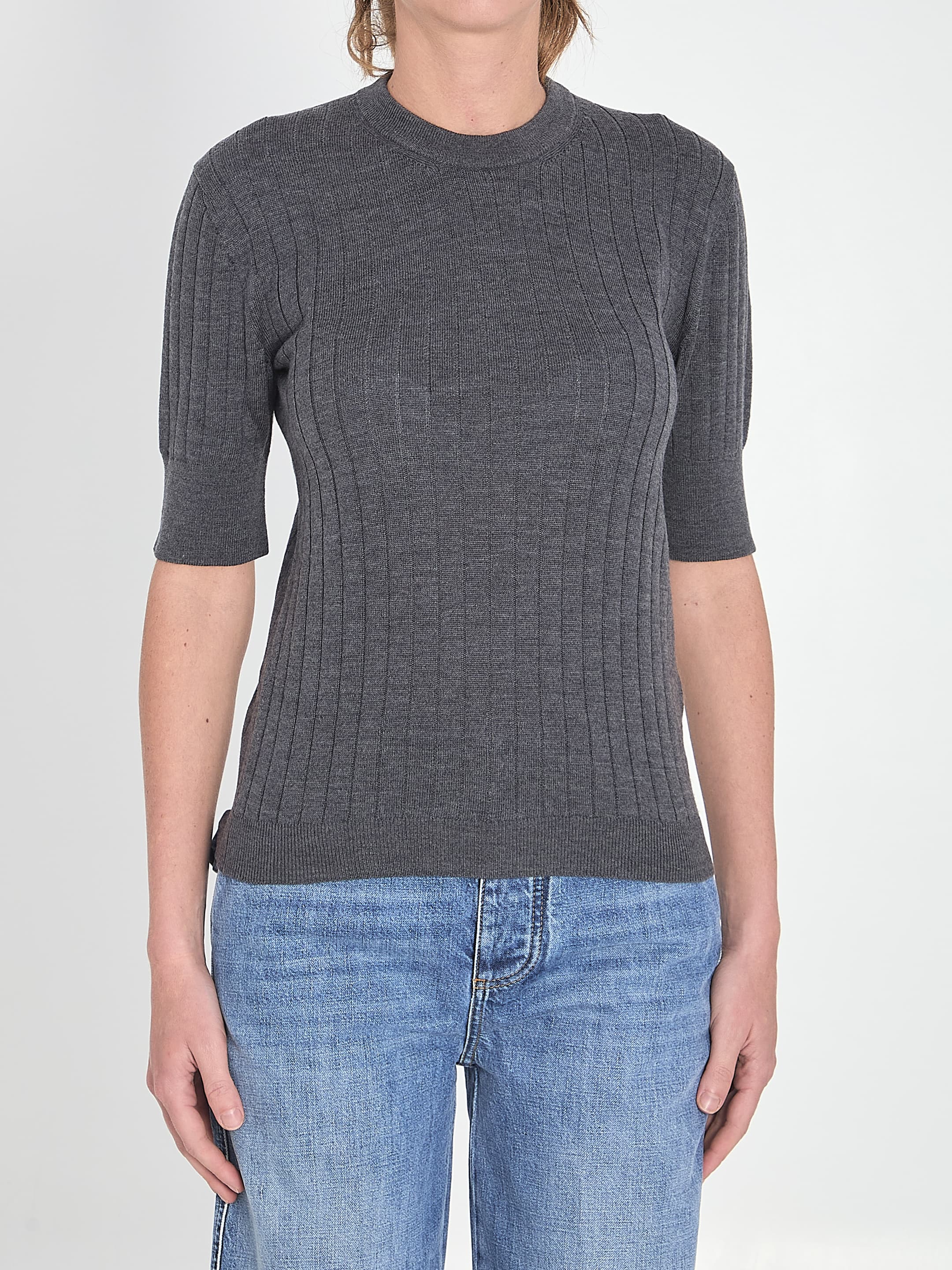 Bottega Veneta Ribbed Knit Cropped Top