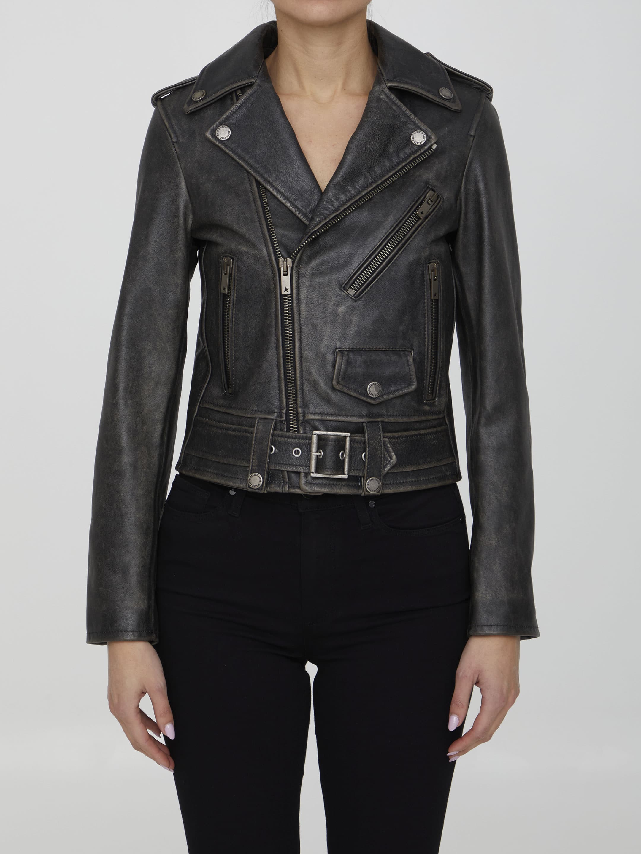 Golden Goose Black Leather Jacket