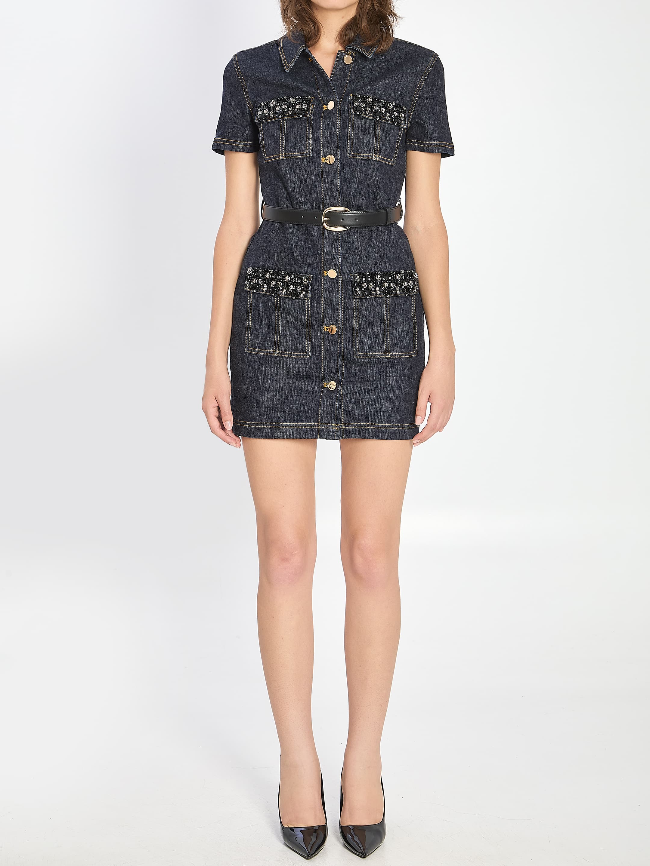 Self-Portrait SELF PORTRAIT Denim Mini Dress