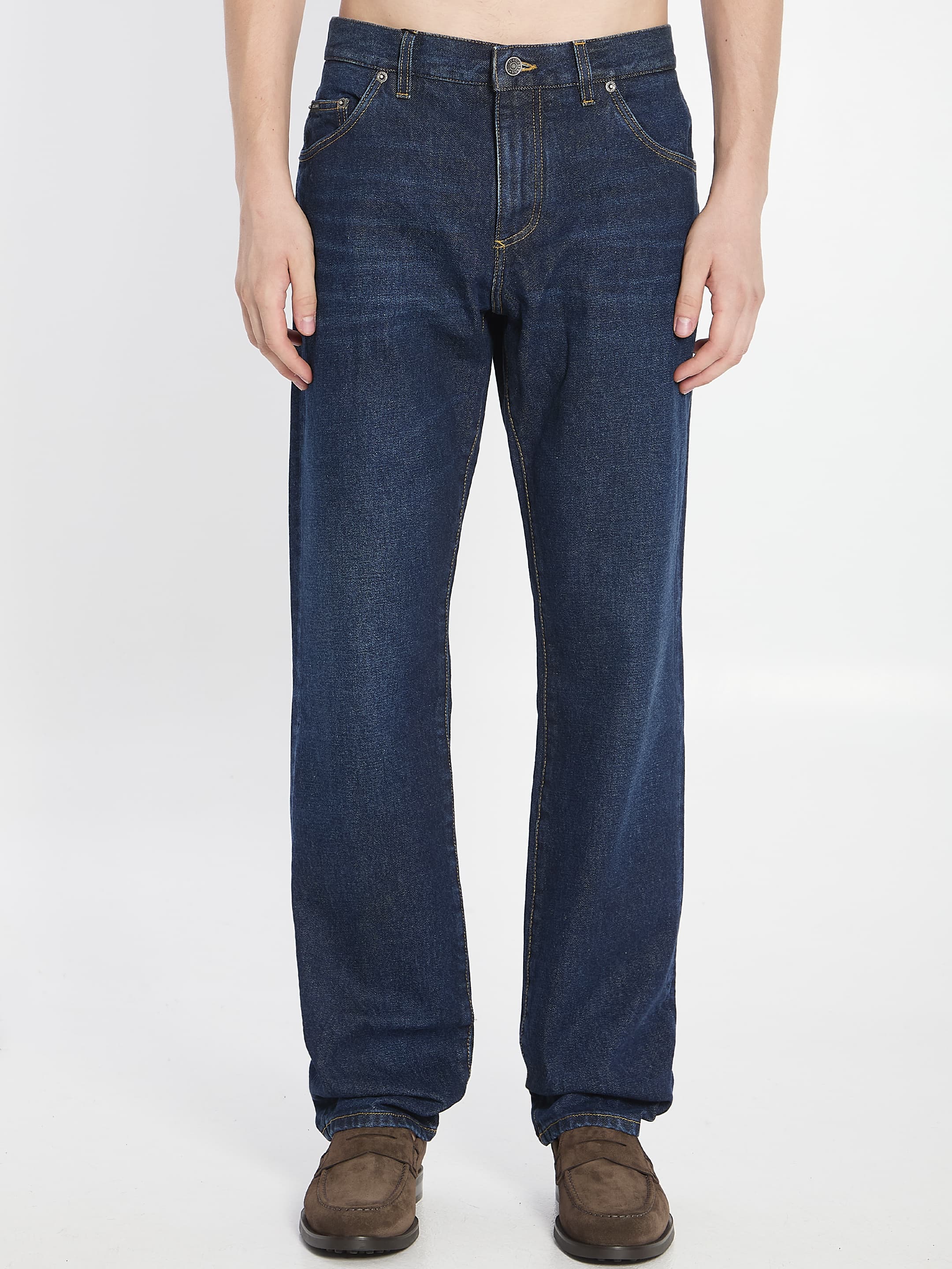 Dolce&Gabbana Denim Pants with Plaque