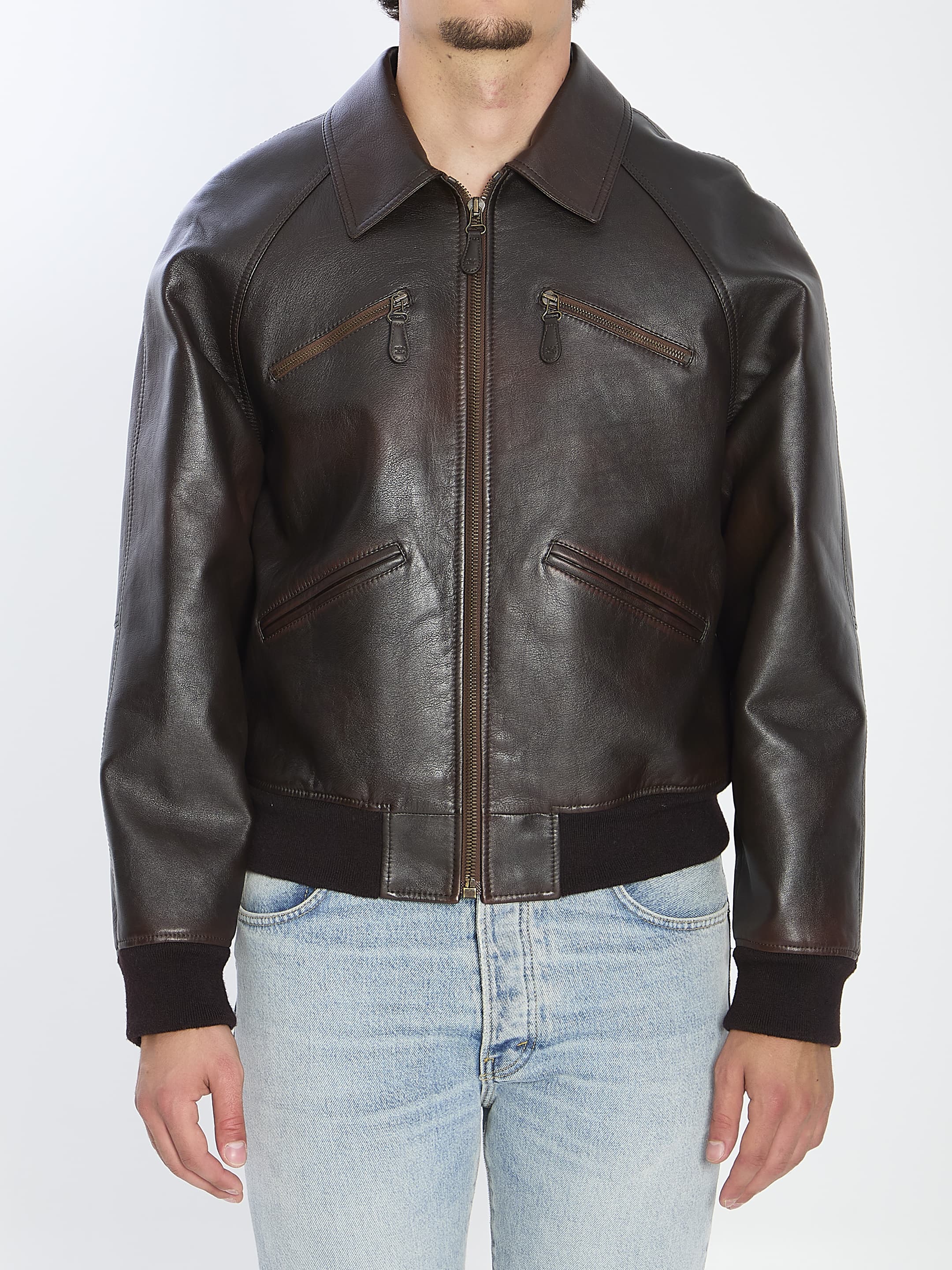 Celine Calf Leather Bomber Jacket