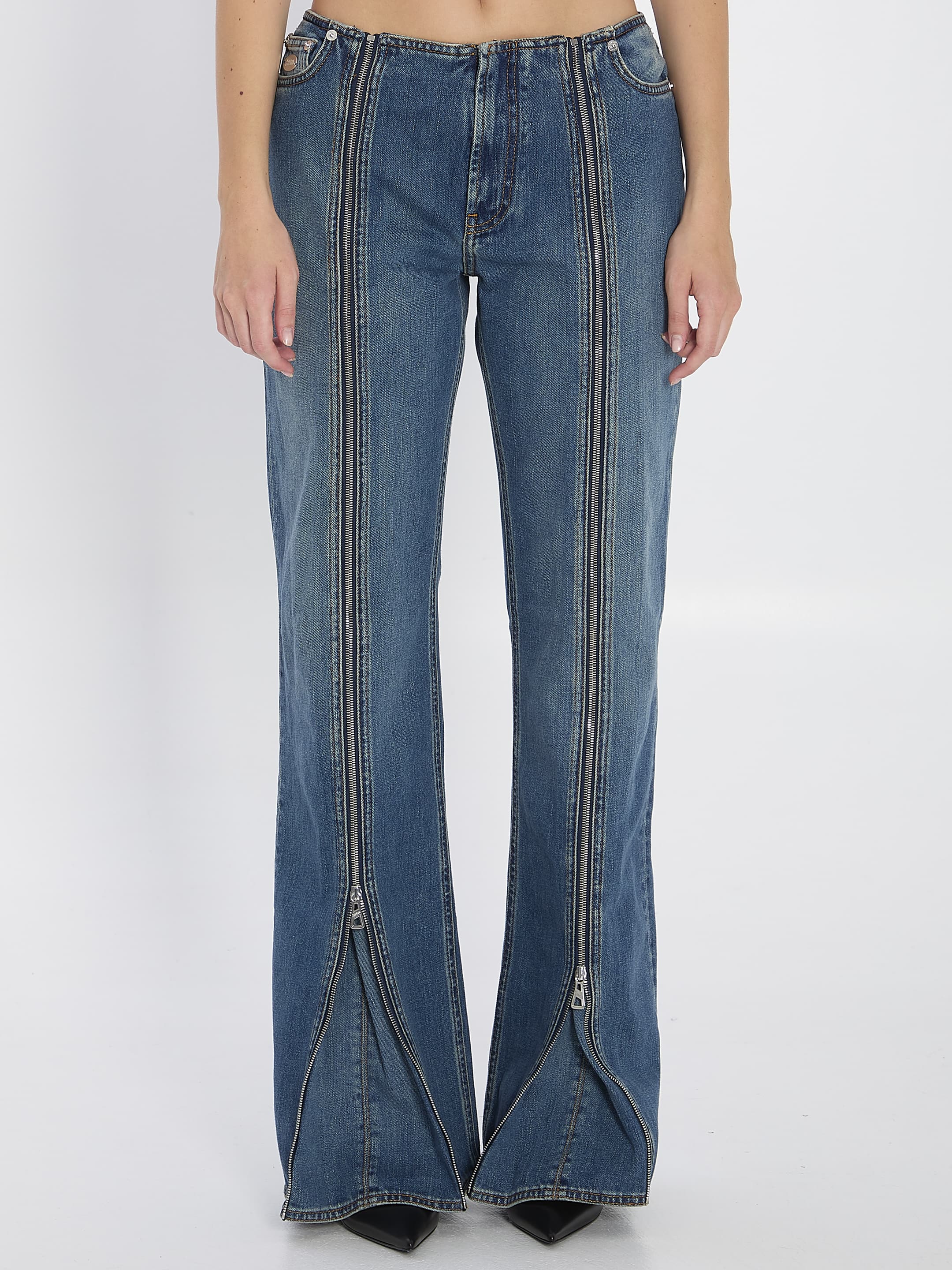 JEAN PAUL GAULTIER Denim Front Zipped Trousers
