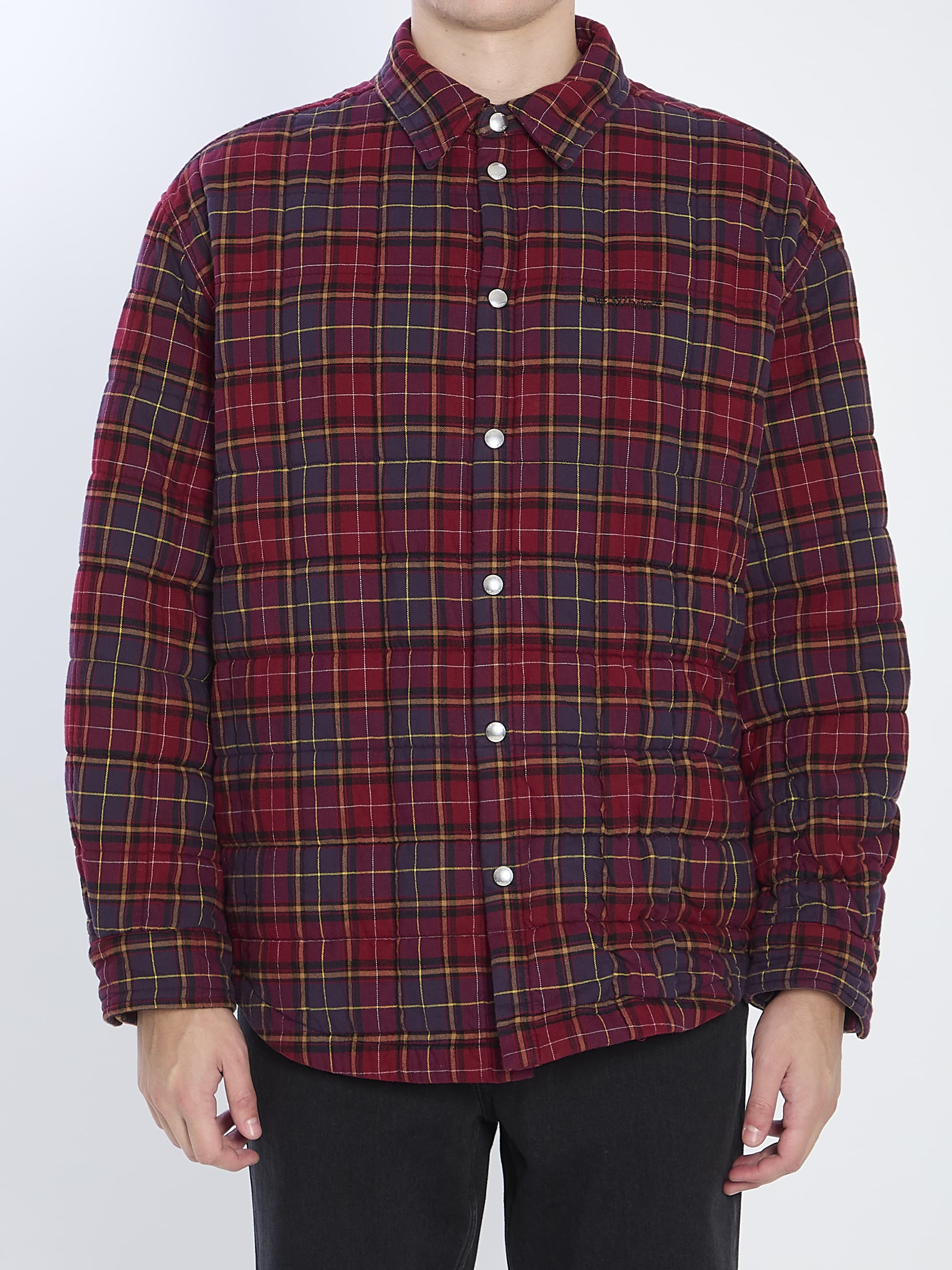 Off-White OFF WHITE Burgundy Check Overshirt