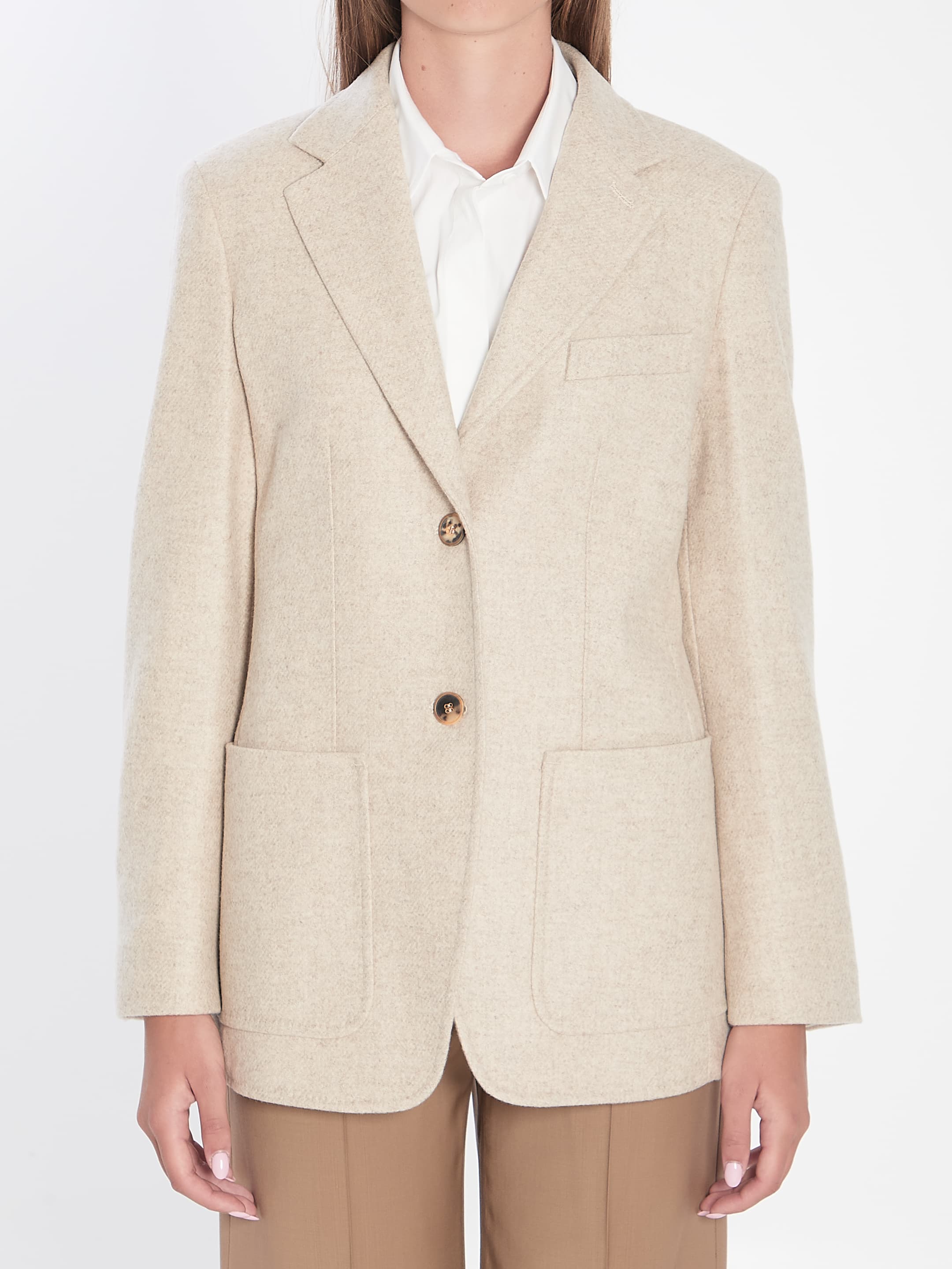 Max Mara Single-breasted Blazer in Shetland