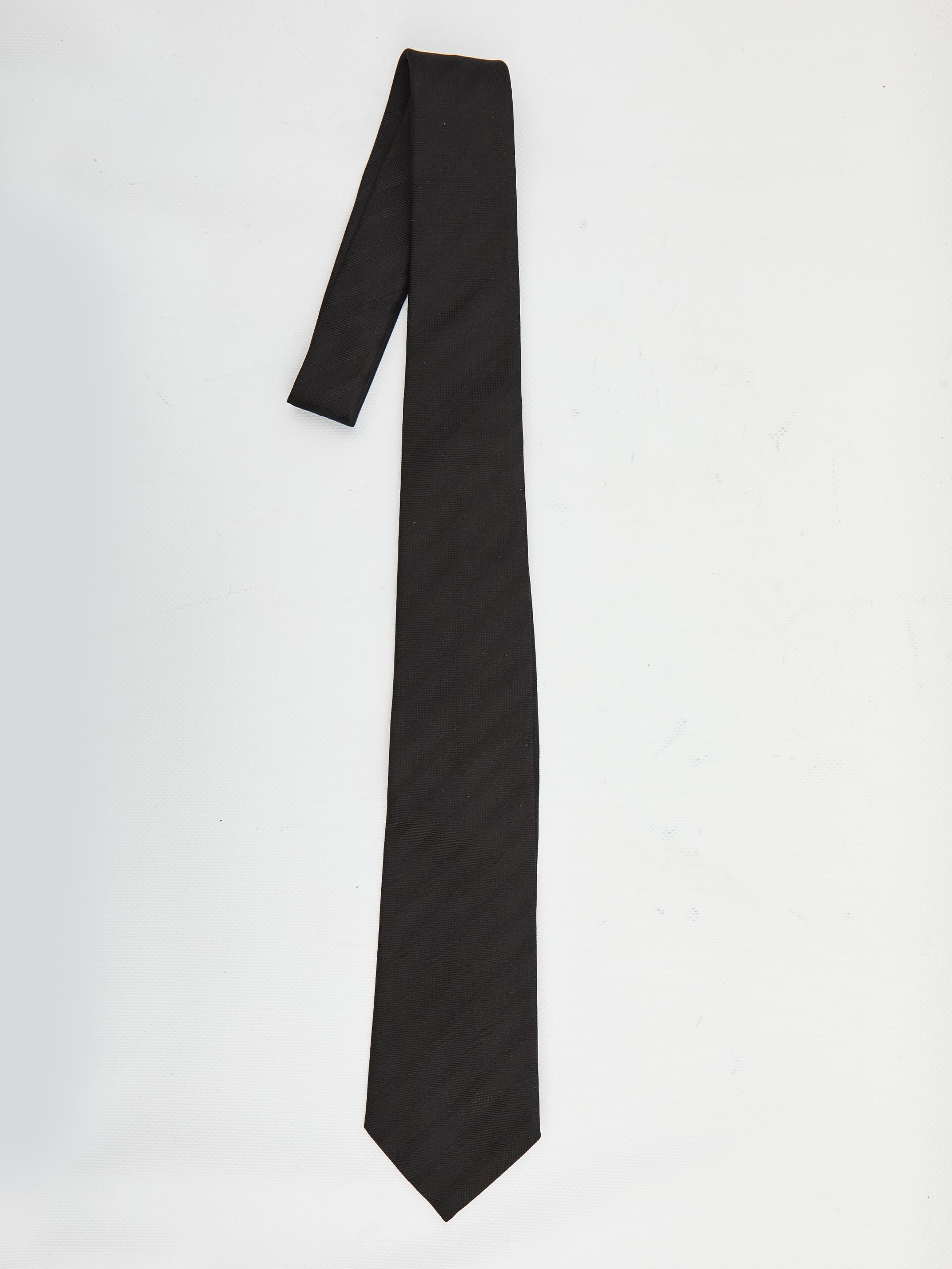 Saint Laurent Striped Wide Tie in Silk Jacquard