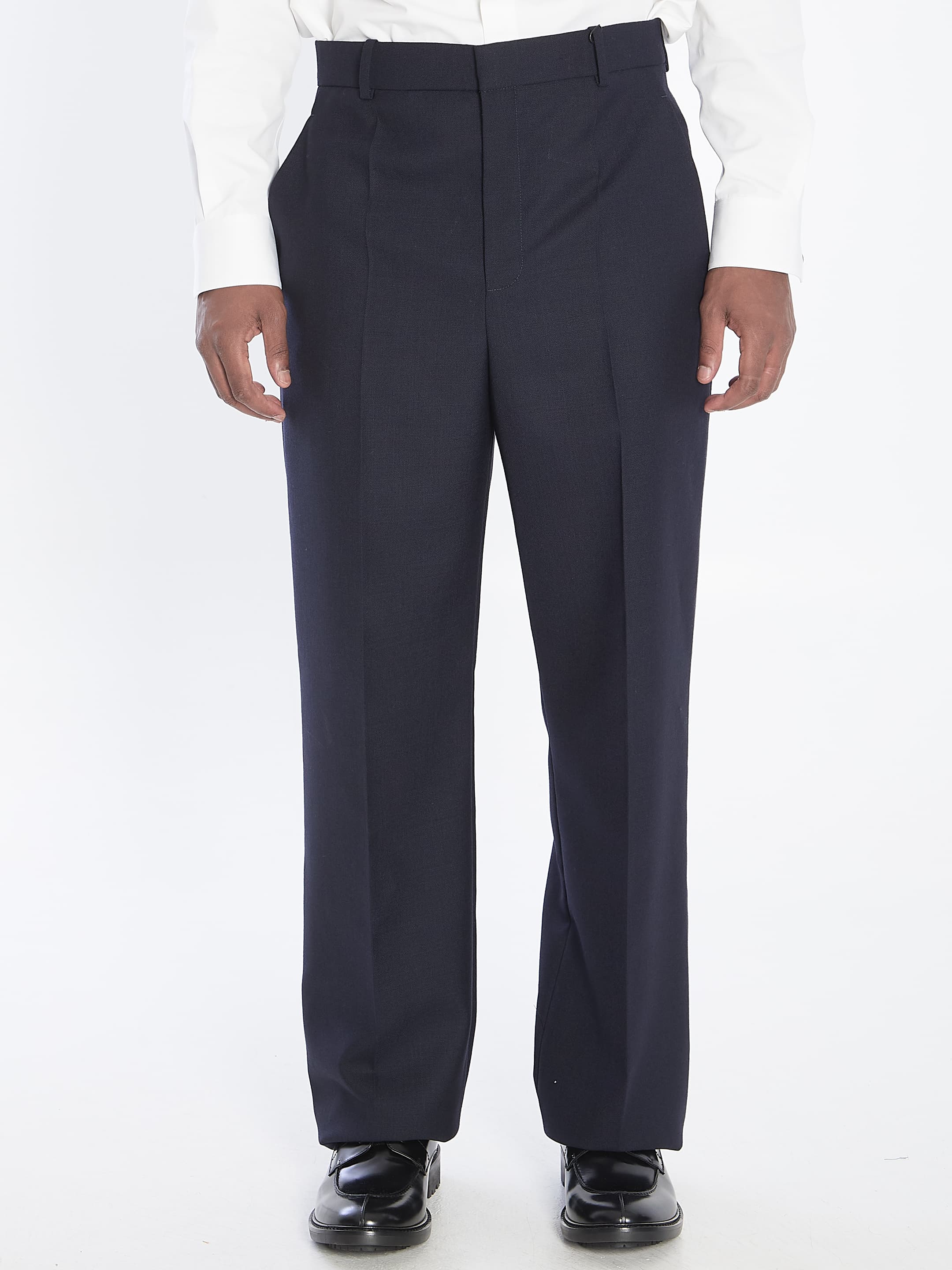 Saint Laurent Chiné Wool Trousers