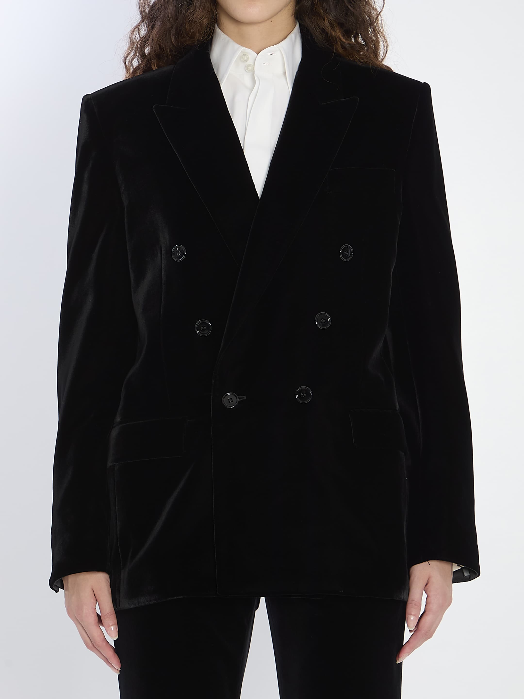 Saint Laurent Cassandre Jacket in Velvet