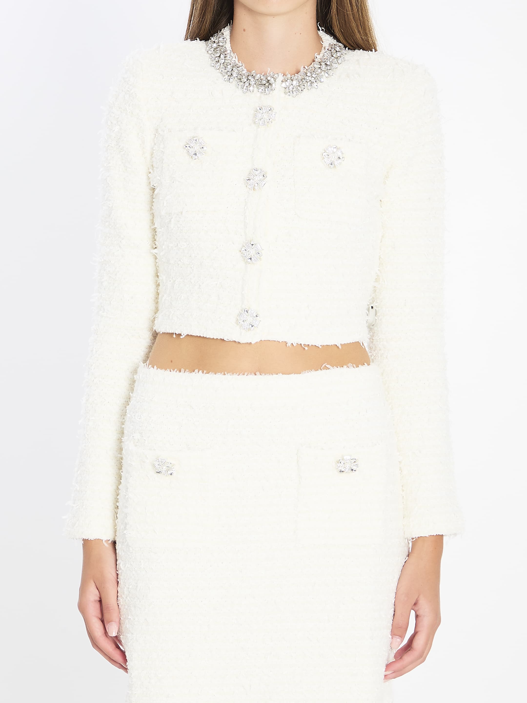 Self-Portrait SELF PORTRAIT Bouclé Knit Cardigan