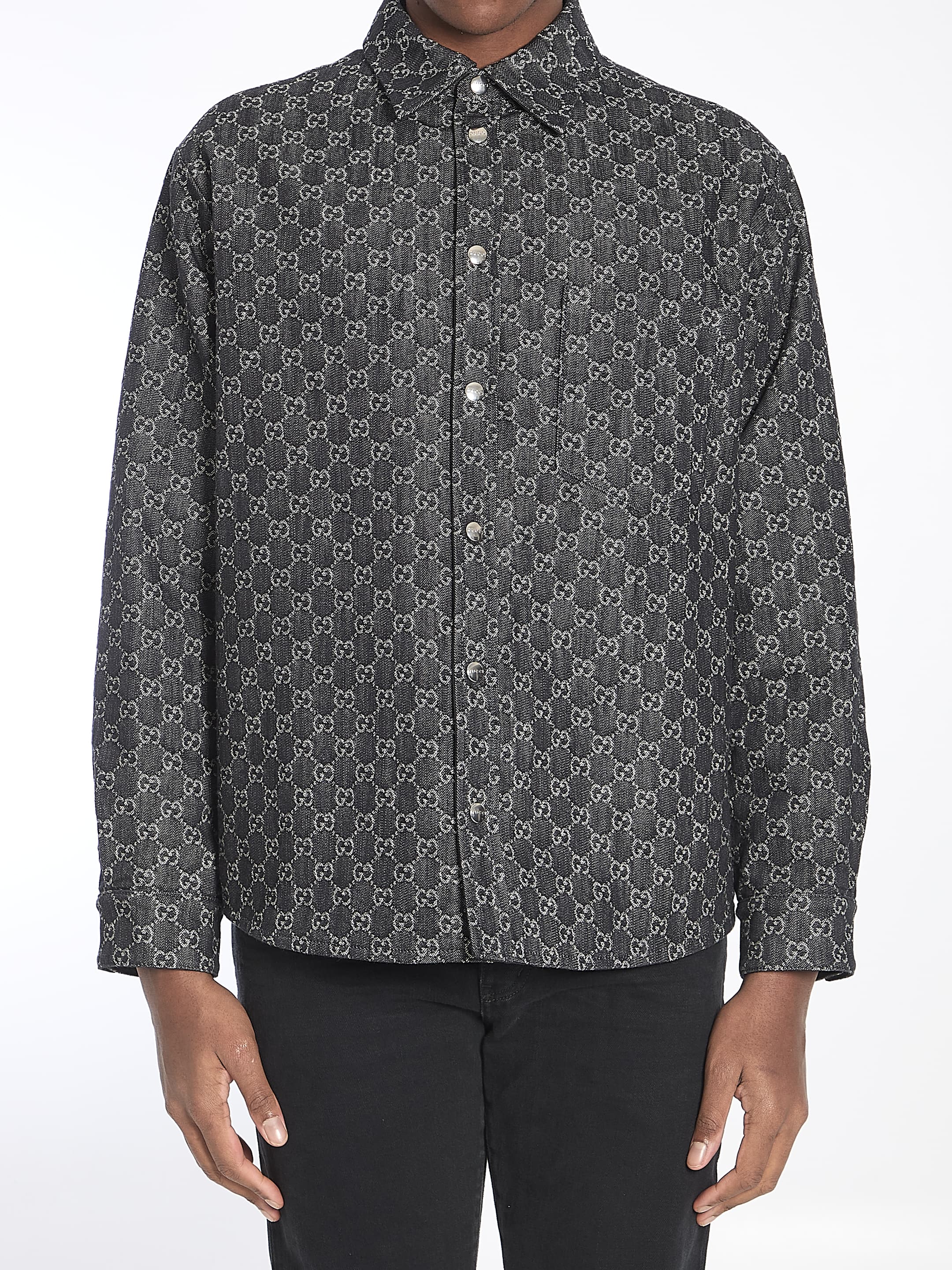 Gucci Reversible Wool and Gg Denim Shirt