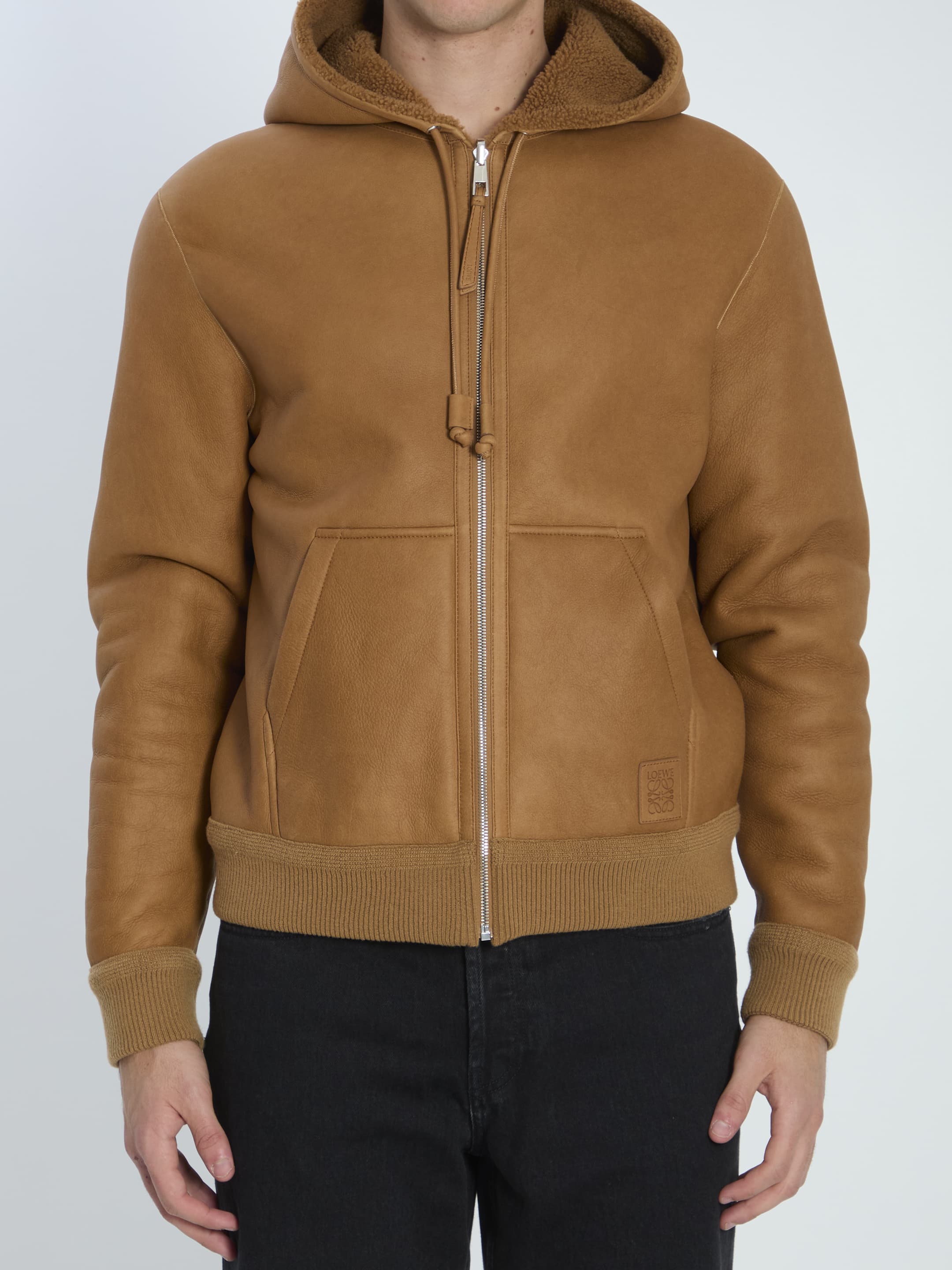 Loewe Hooded Leather Jacket