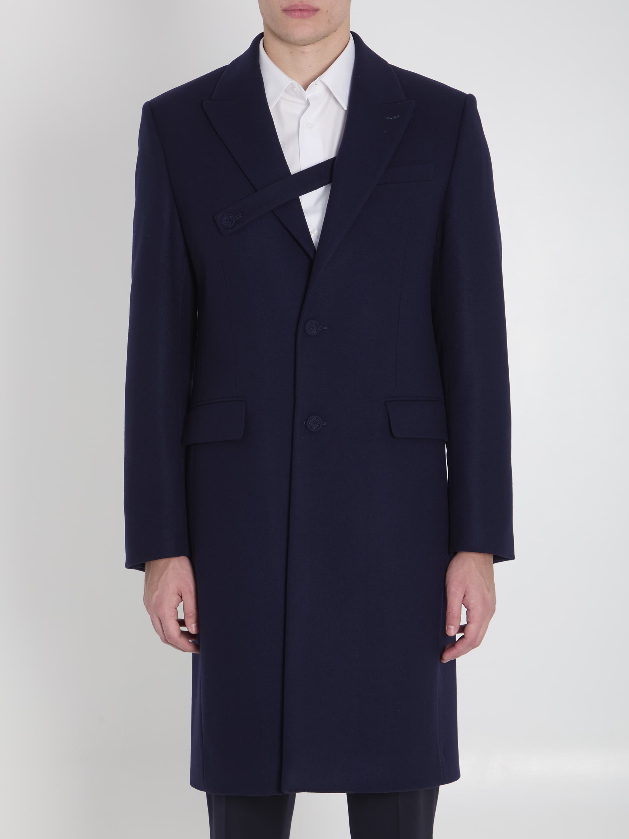 Dior HOMME Long Coat with Buttoned Strap