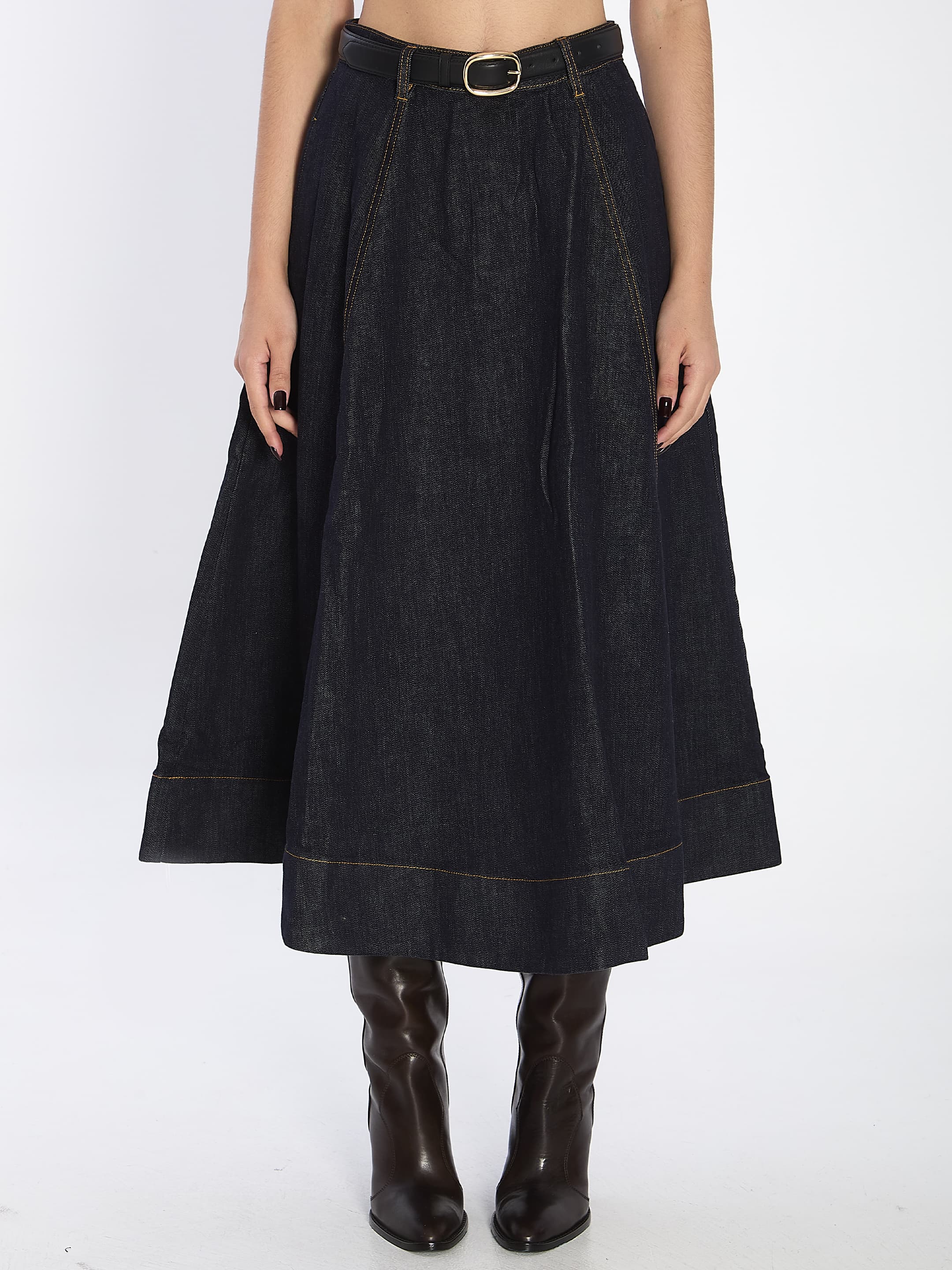 Self-Portrait SELF PORTRAIT Flared Midi Skirt