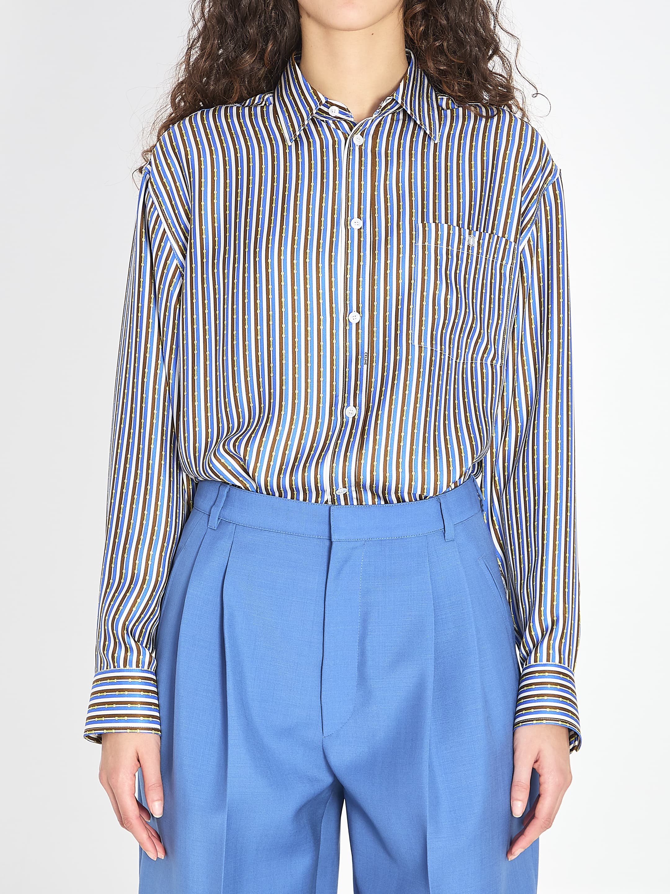 Celine Oversized Striped Shirt