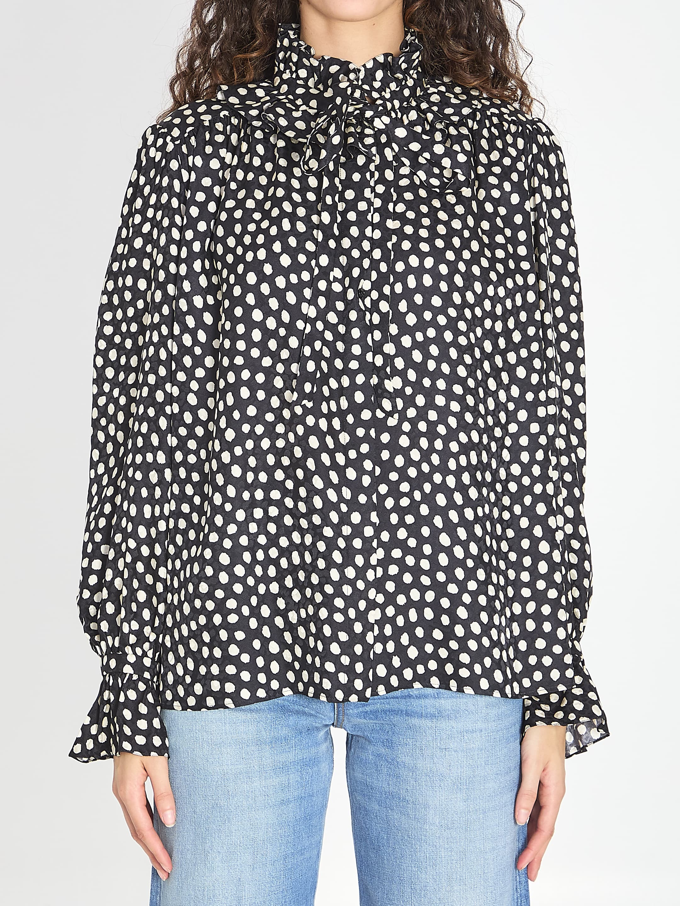 Chloé CHLOE Polka Dot Blouse with Ruffles