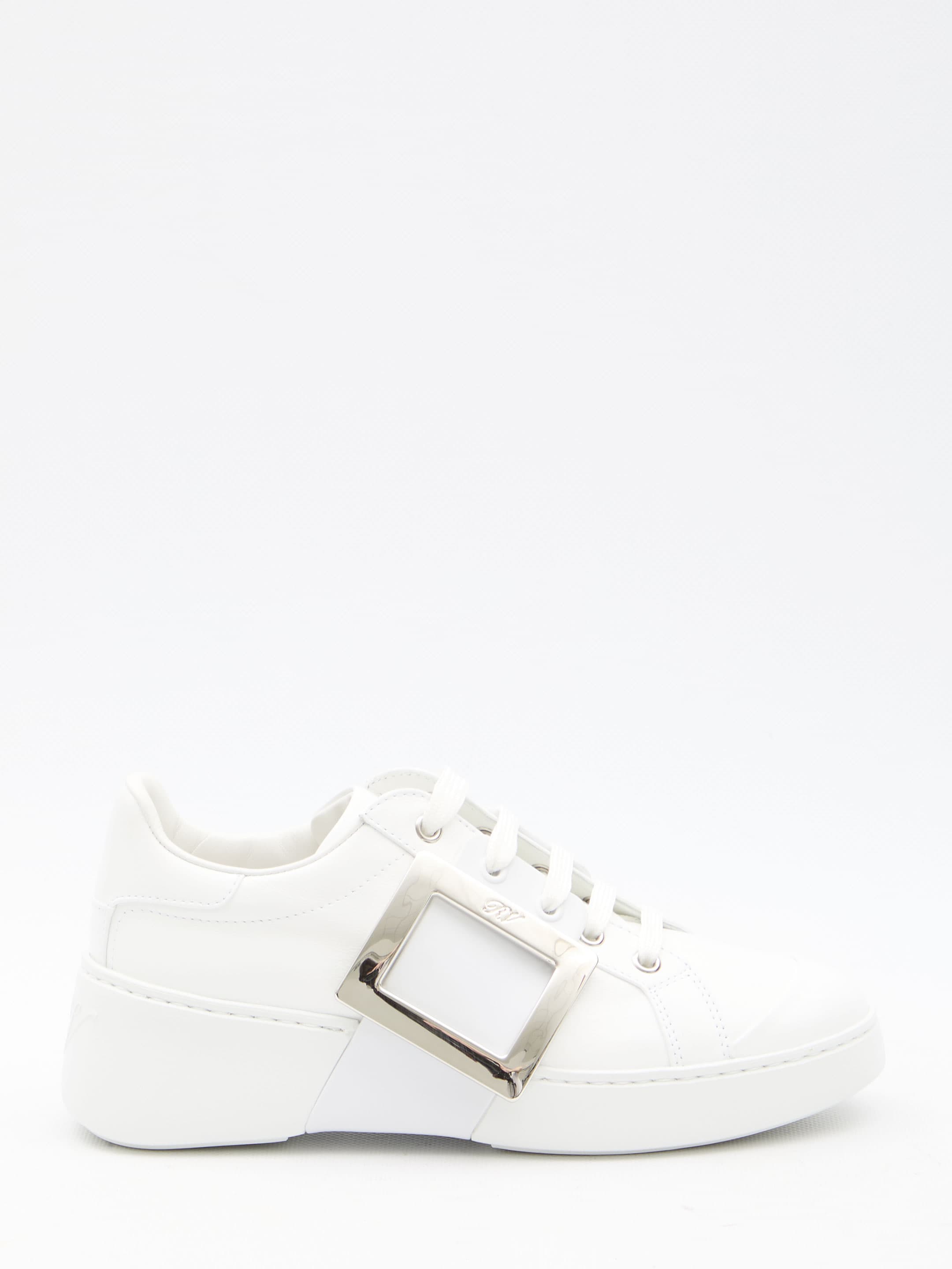 Roger Vivier Leather Viv' Skate Sneakers