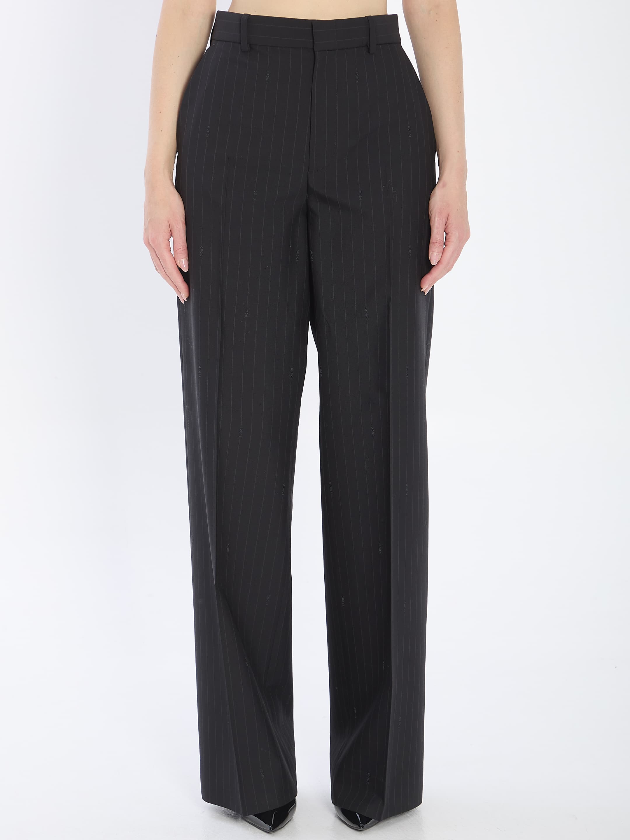 Gucci Pinstriped Wool Trousers