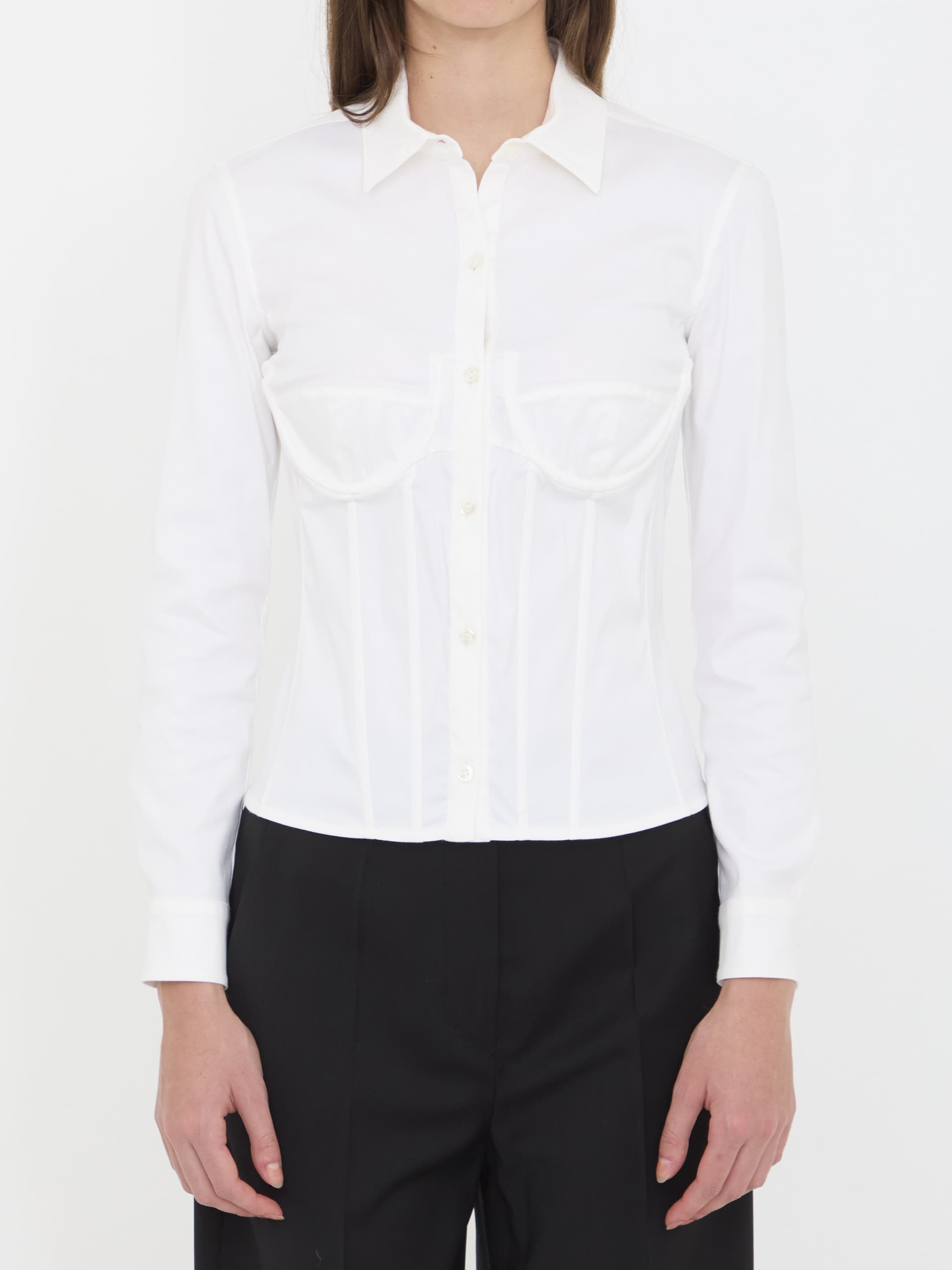 Balenciaga Corsedet Shirt in Stretch Poplin