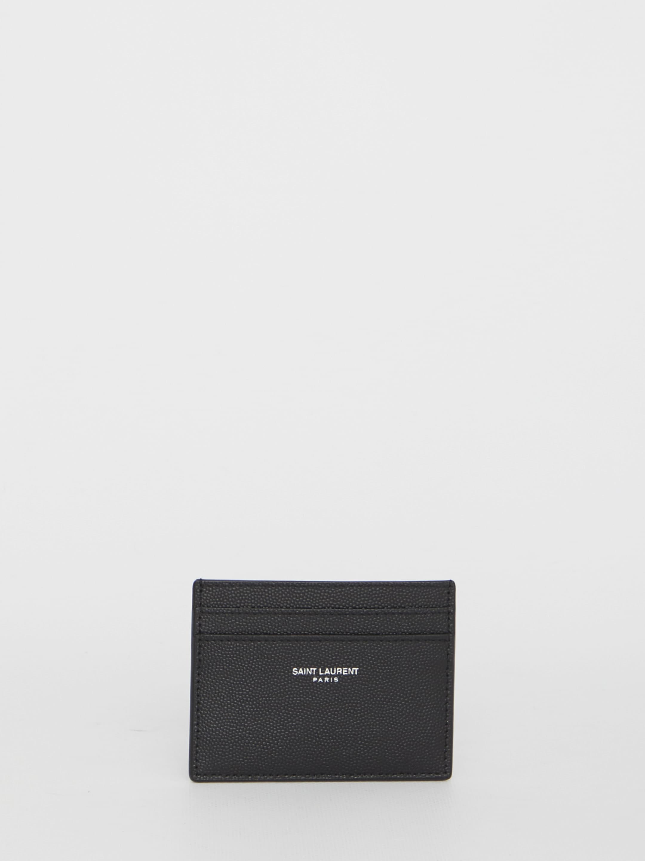 Saint Laurent Black Leather Cardholder