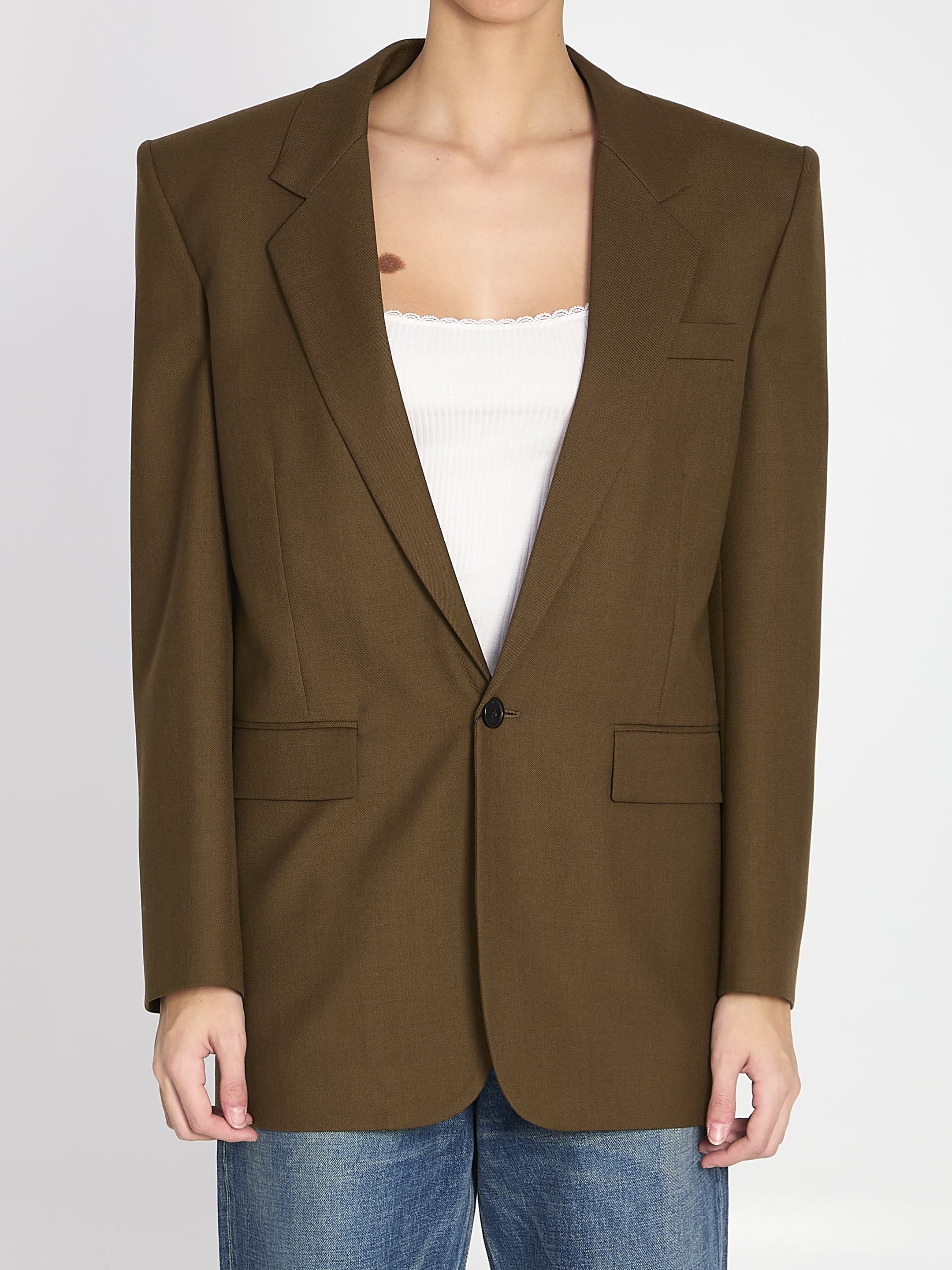 Saint Laurent Khaki Wool Jacket