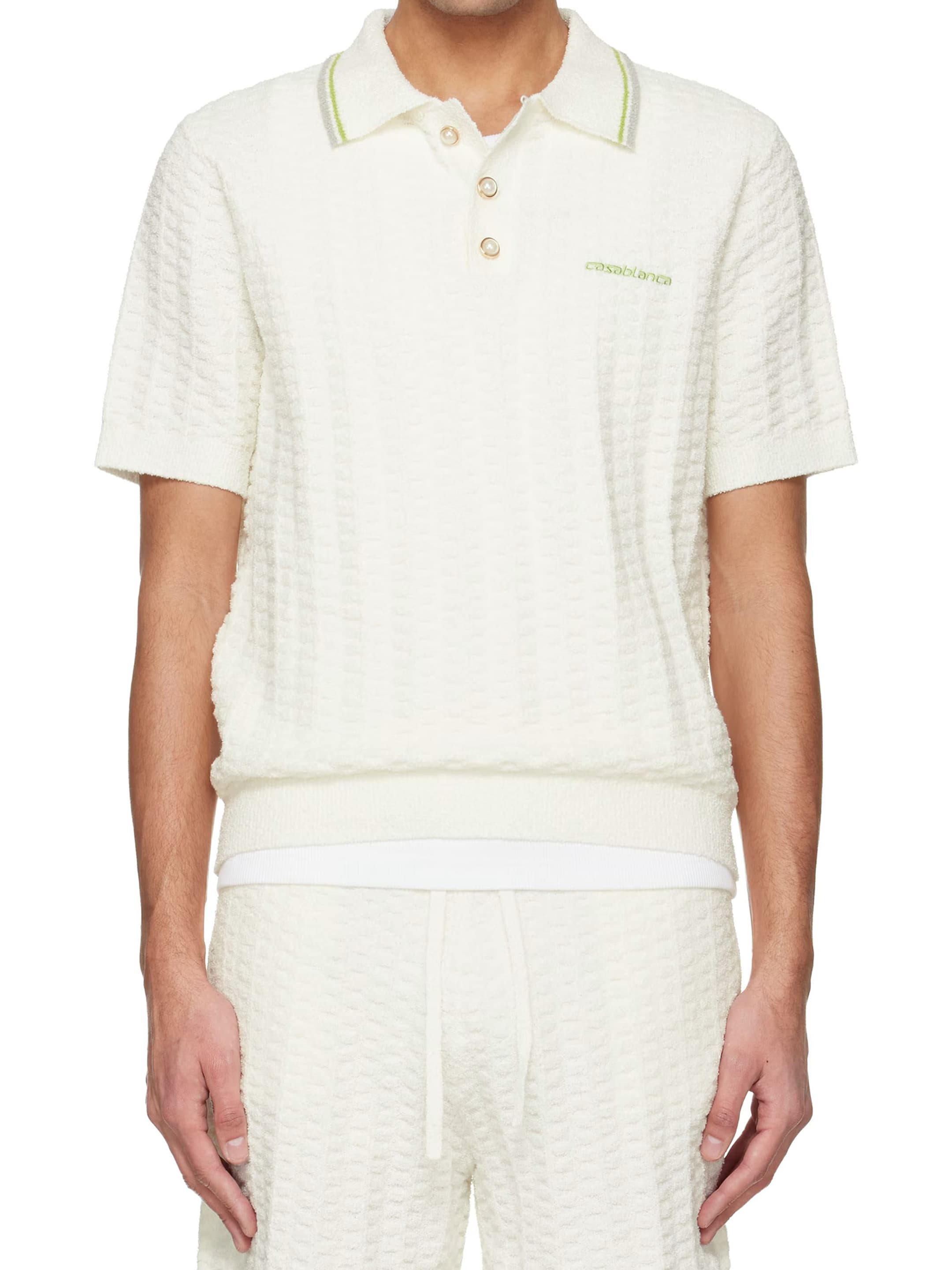 Casablanca Tennis Bouclé Polo Shirt