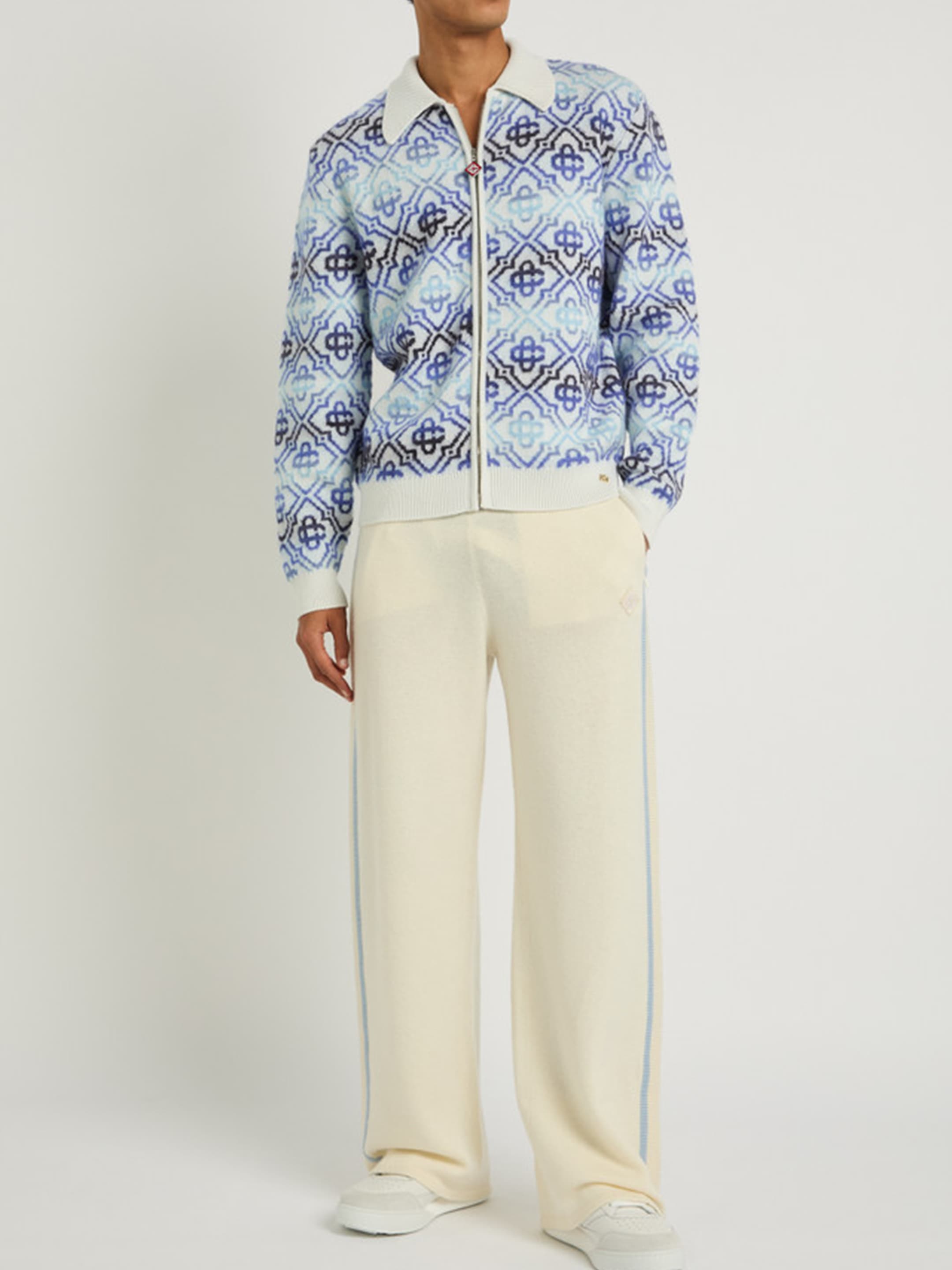 Casablanca Space Dye Zip Sweater