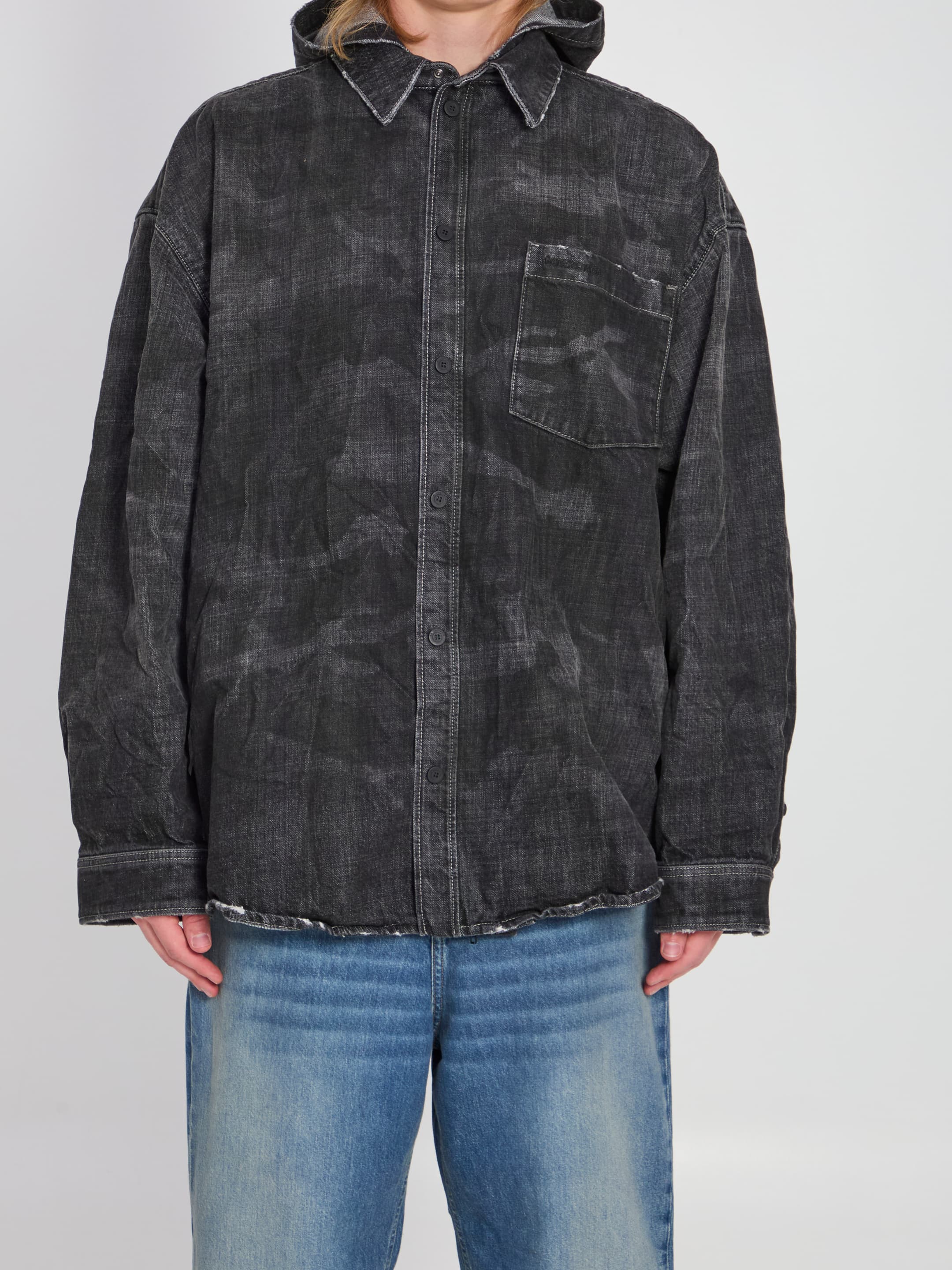 Balenciaga Hooded Denim Parka