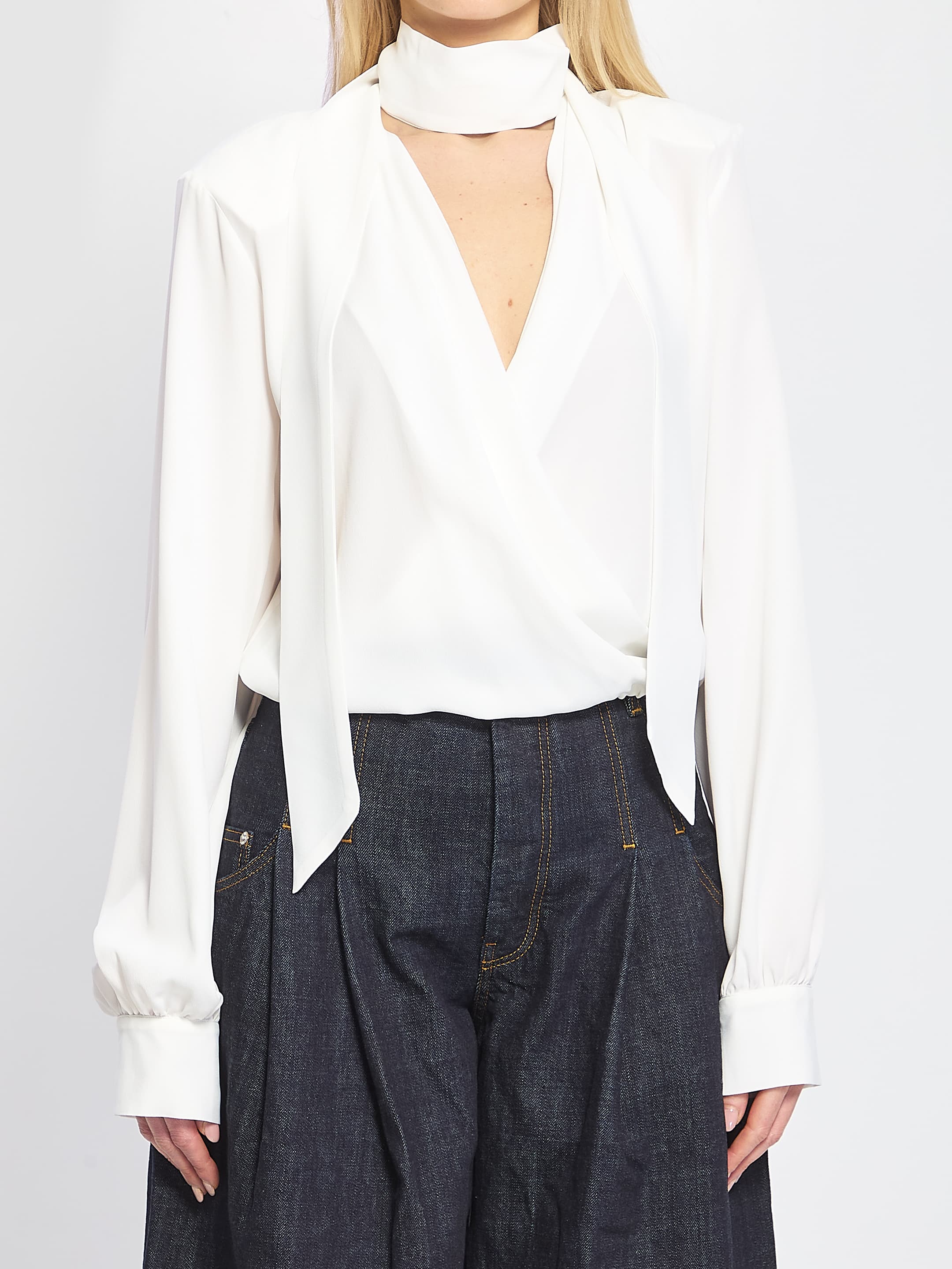 FEDERICA TOSI Blusa Incrociata Con Sciarpina