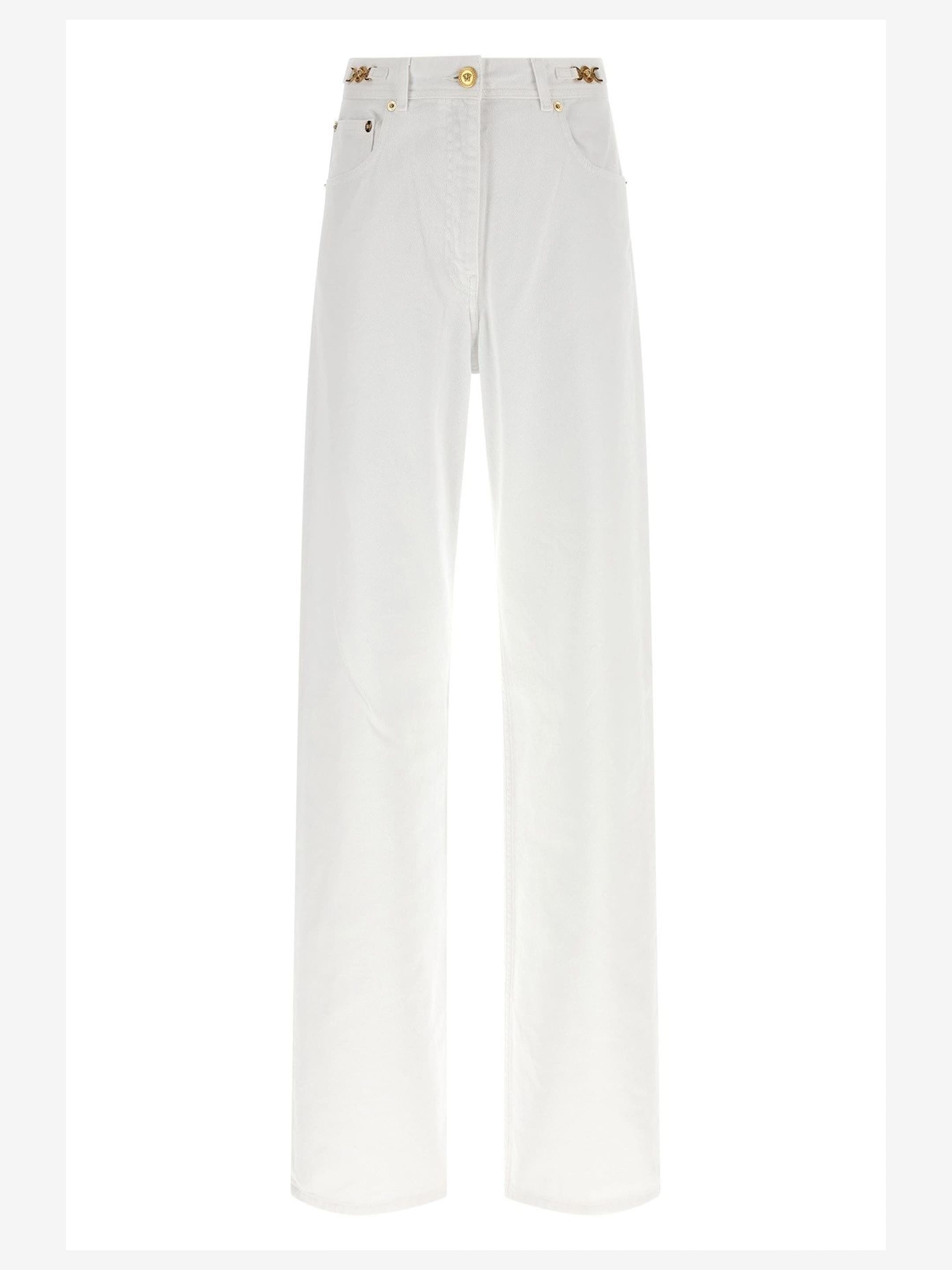 Versace White Cotton Jeans