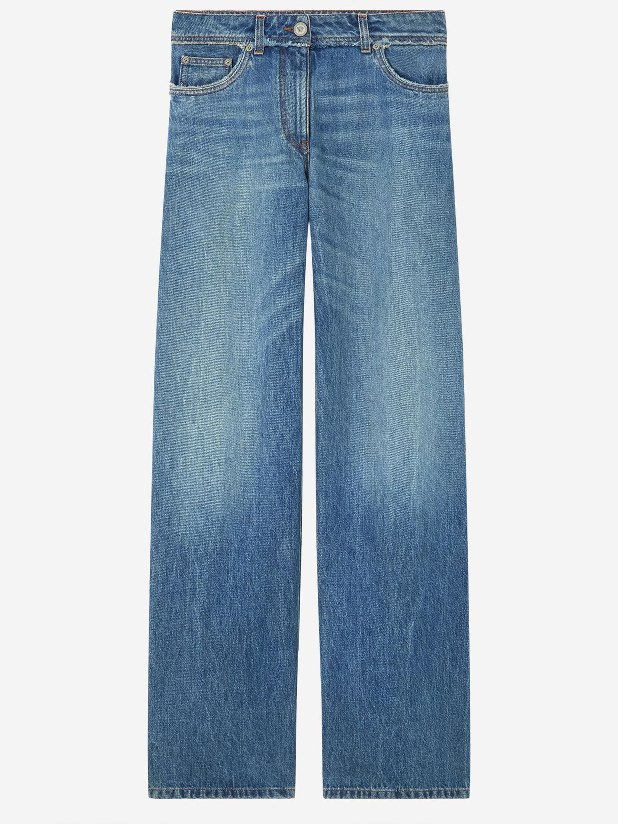 Versace Raw Cut Frayed Jeans