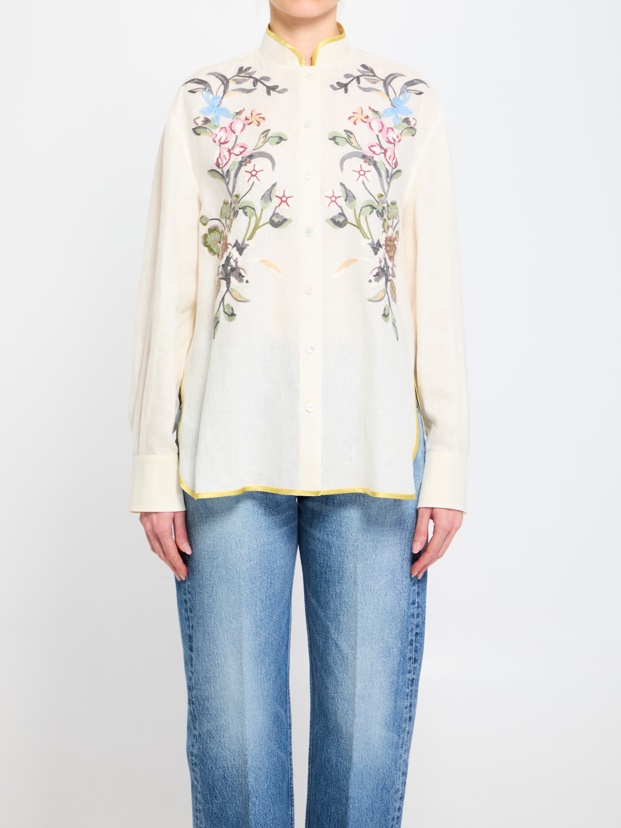 Valentino GARAVANI Linen Shirt with Embroidery