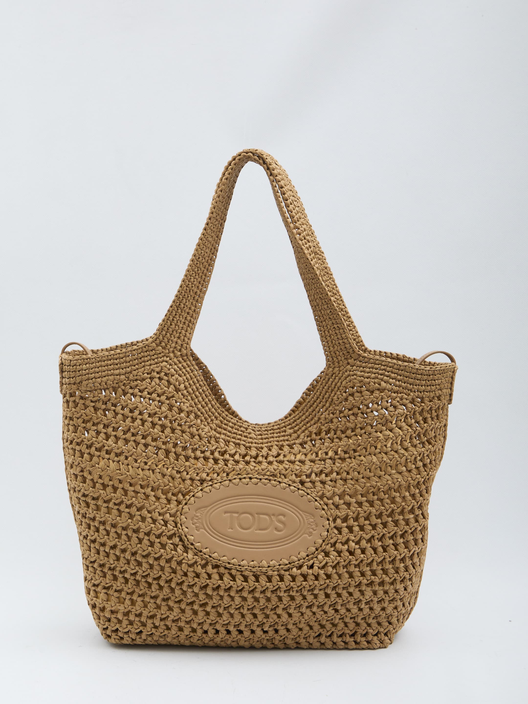 TOD'S Raffia Shopping Bag Medium