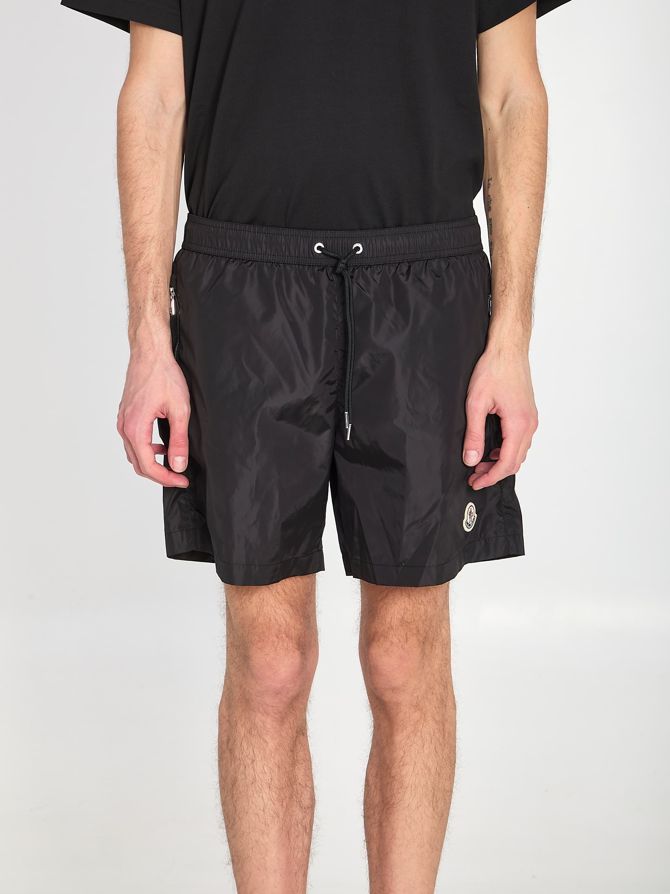 Moncler Swim Shorts with a Logo Patch
