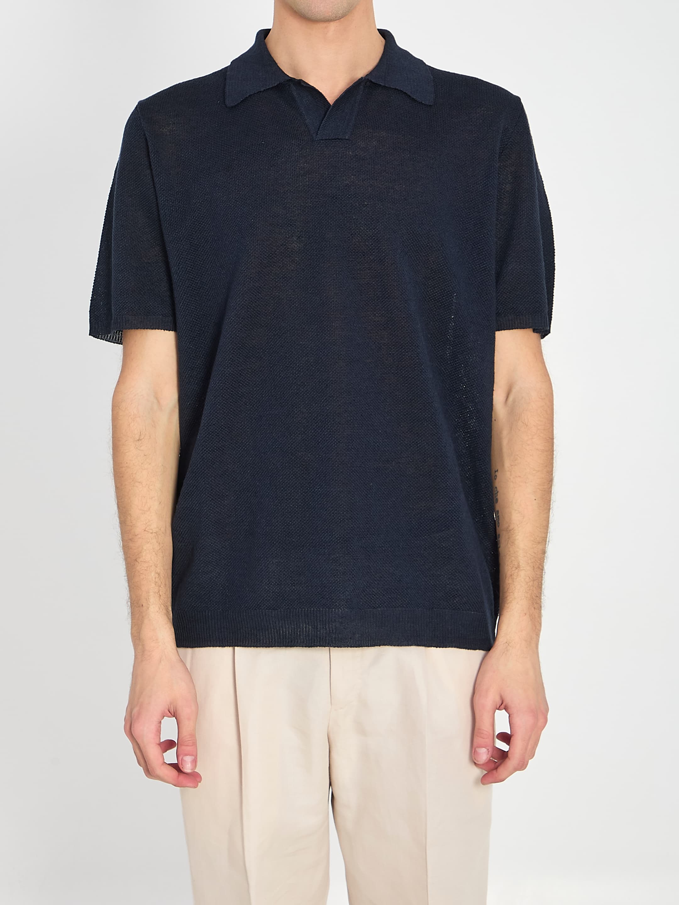 ROBERTO COLLINA Polo Shirt in Linen