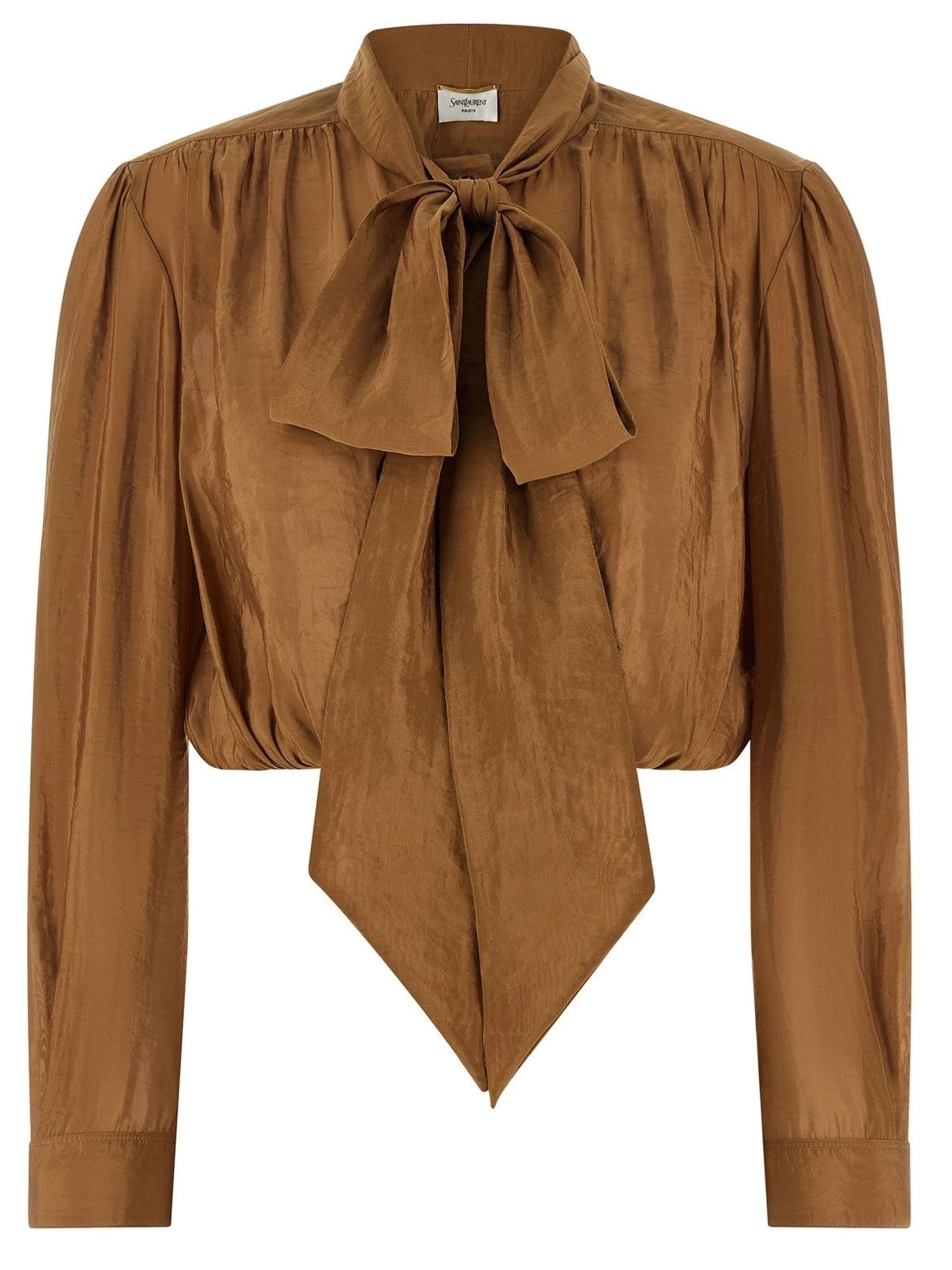 Saint Laurent Lavallière Collar Blouse