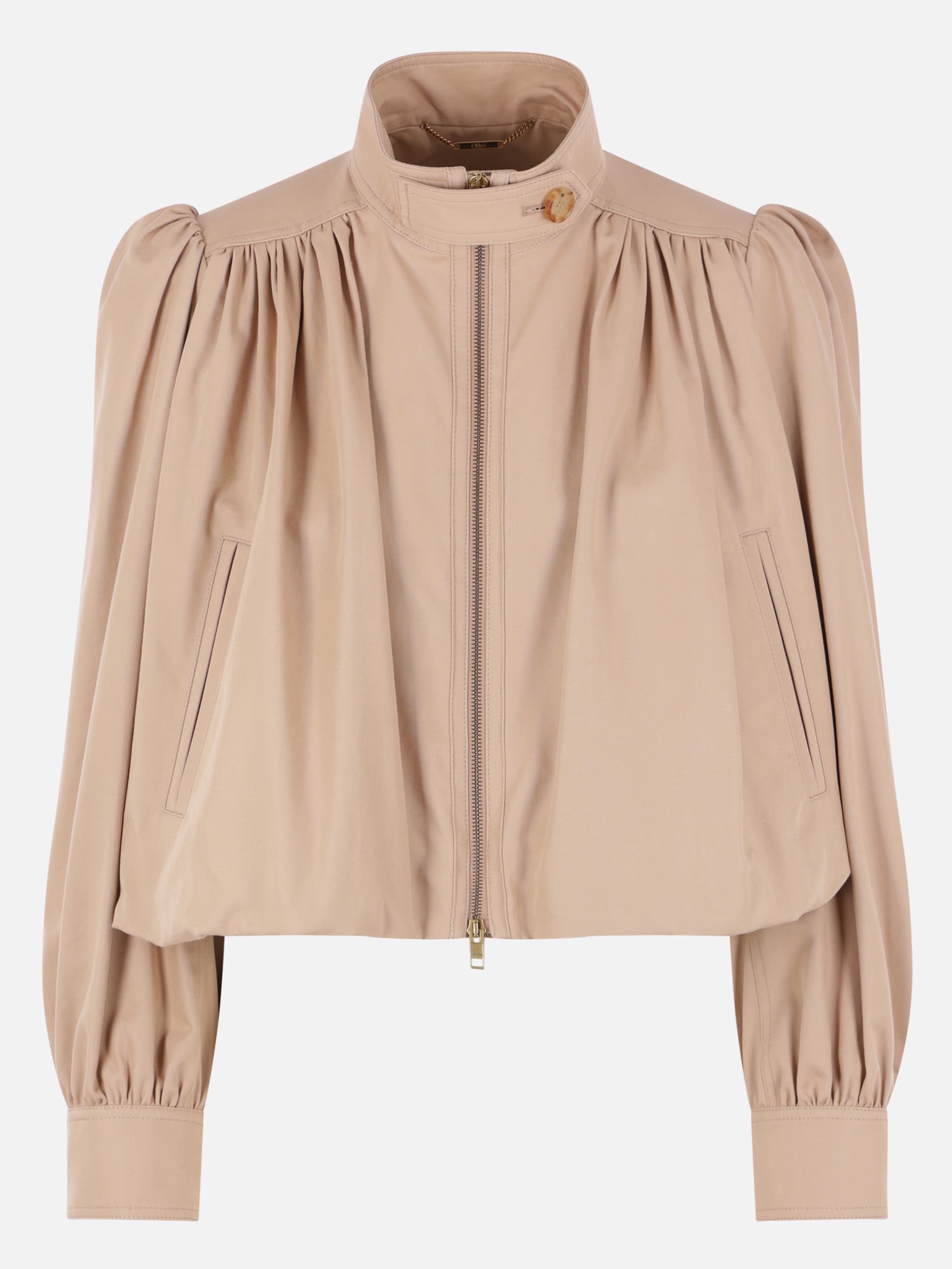 Chloé CHLOE Gathered Boule Jacket in Cotton Canvas
