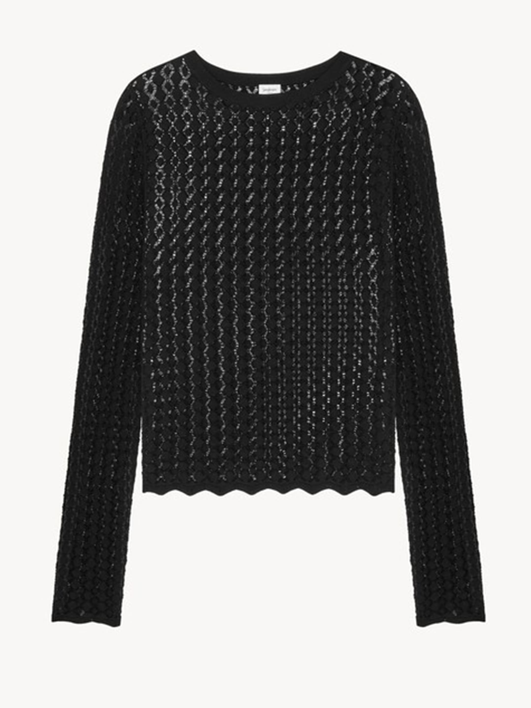 Saint Laurent Black Viscose Top.