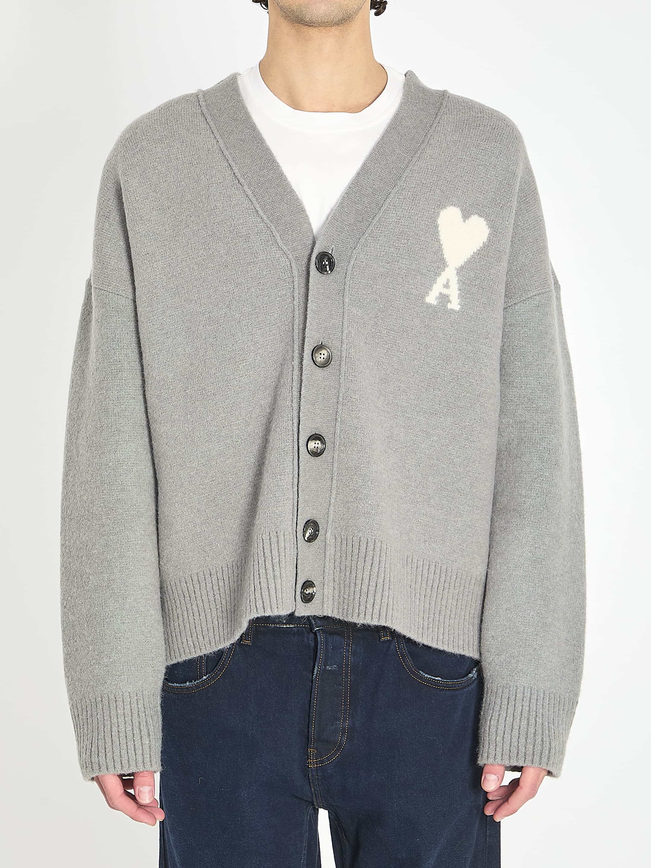 AMI Paris Ami De Coeur Cardigan