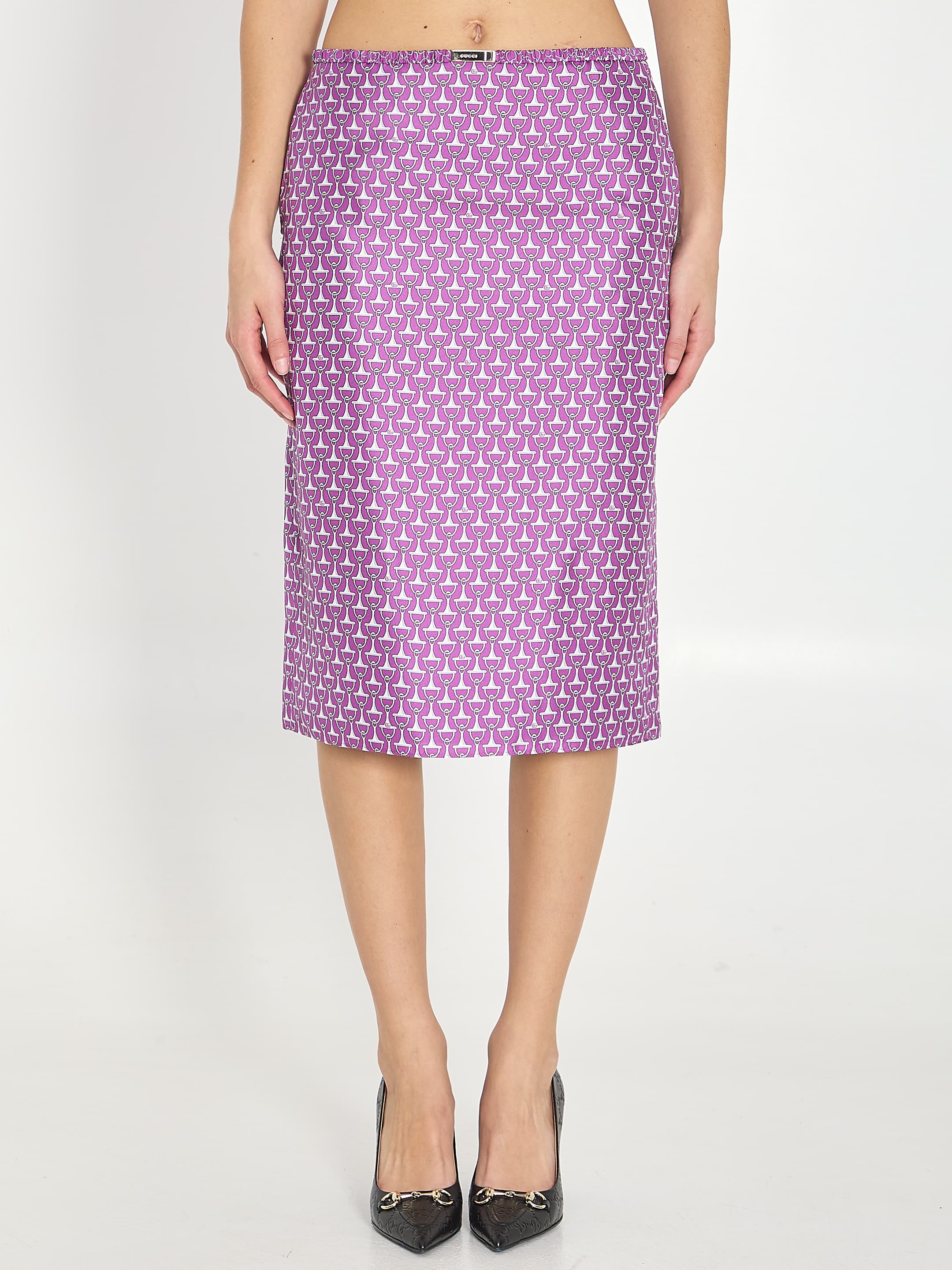 Gucci Printed Silk Skirt