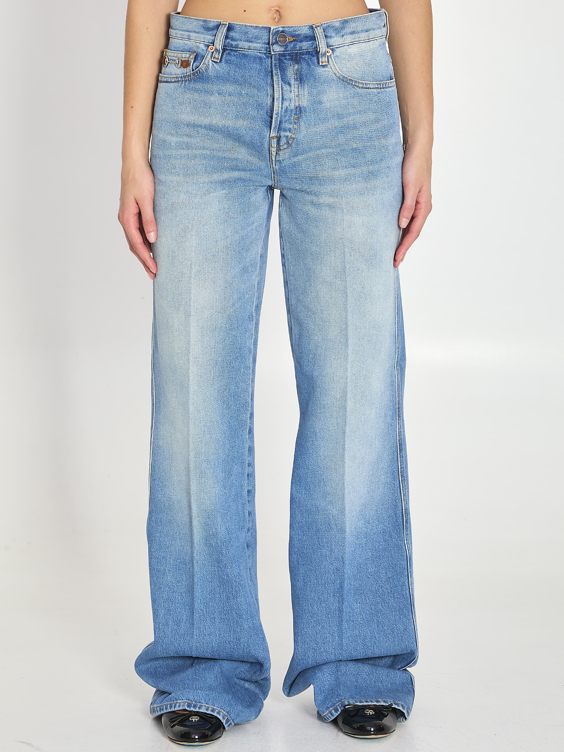 Gucci Cotton Denim Flare Pants